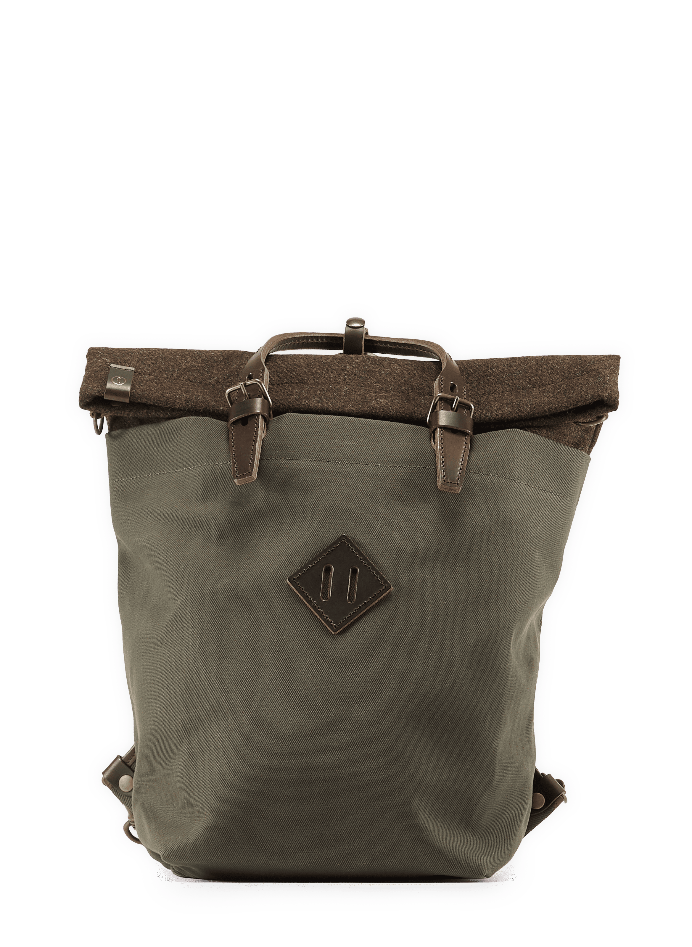 Woody backpack in cotton and leather BLEU DE CHAUFFE Khaki