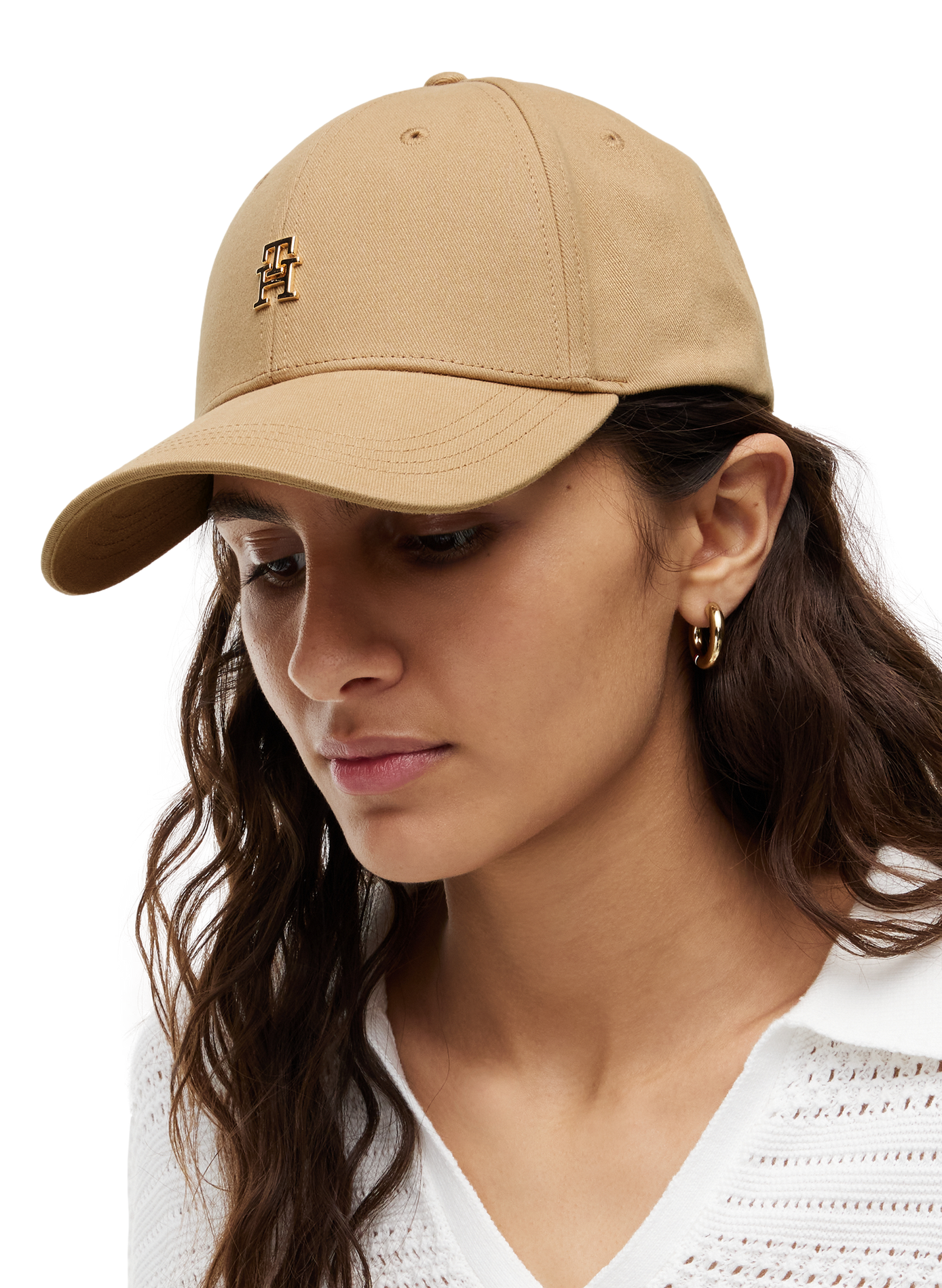 Embroidered cotton baseball cap TOMMY HILFIGER Beige