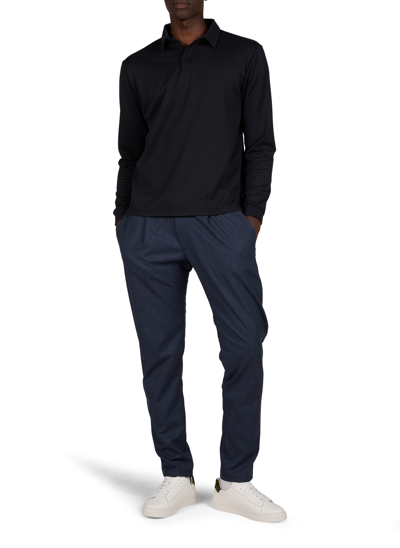 Long-sleeved polo shirt 1789 CALA Black