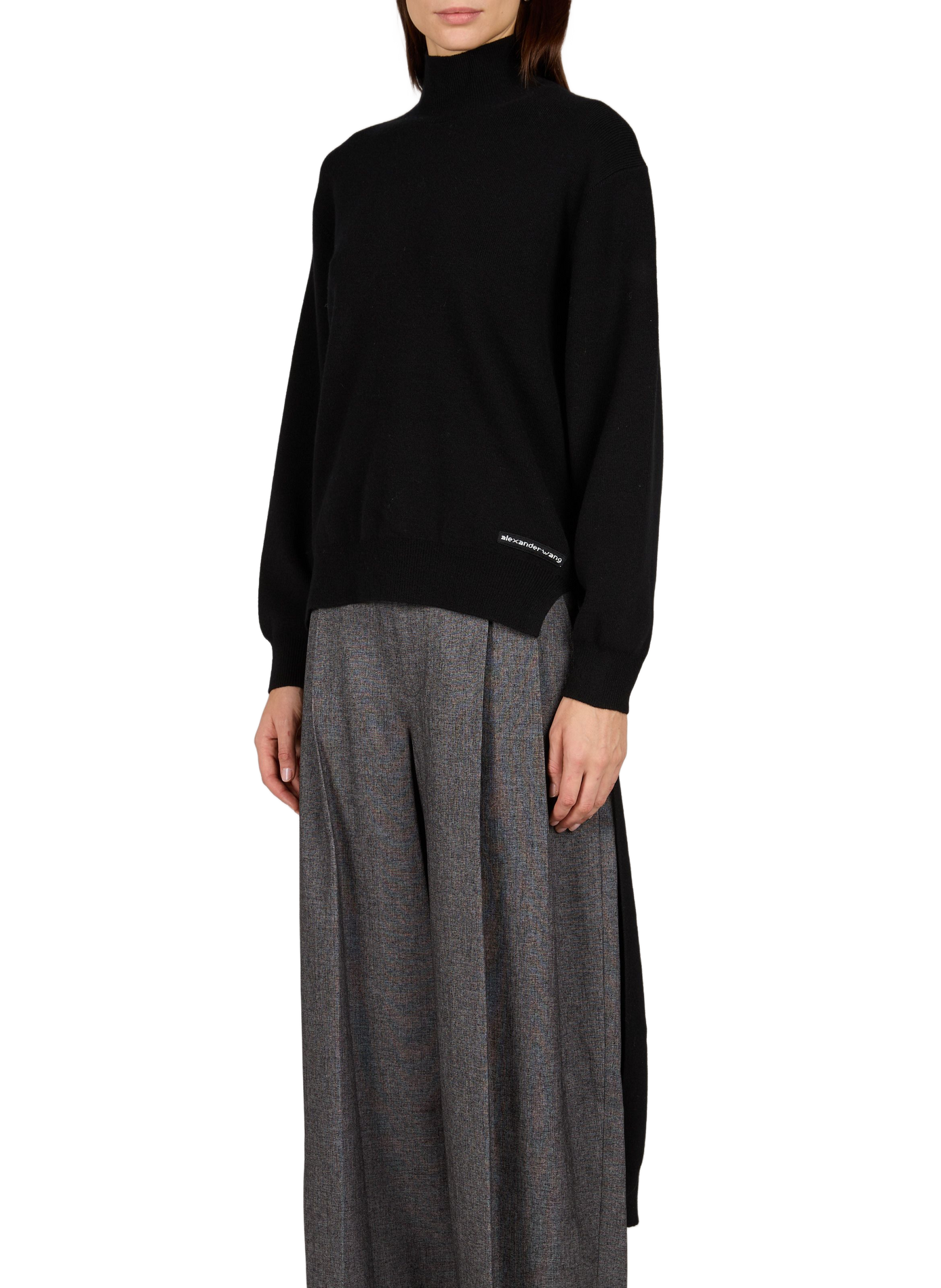 Asymmetrische wollen mix pullover ALEXANDER WANG Zwart