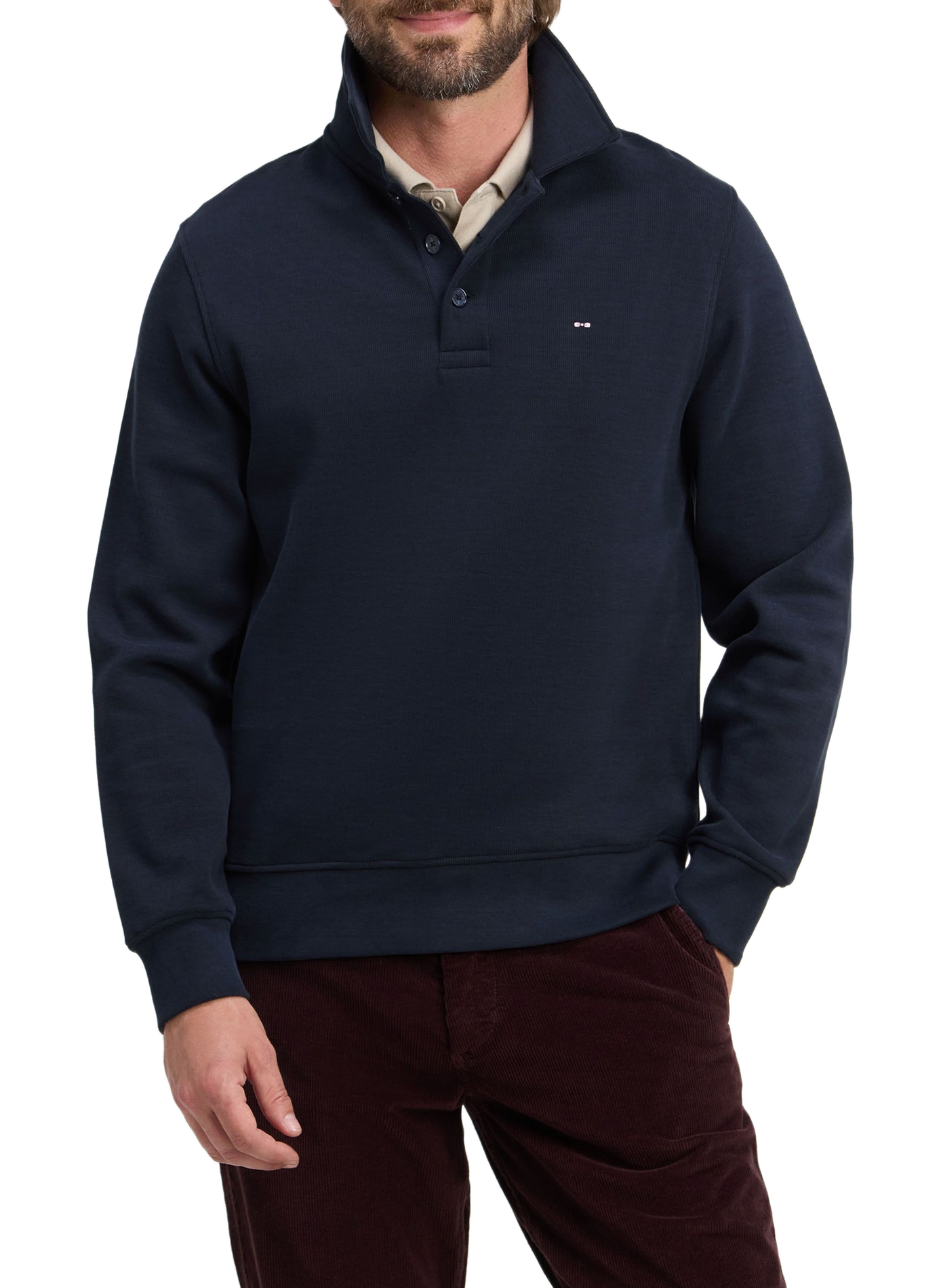 Sweat droit en coton EDEN PARK Bleu