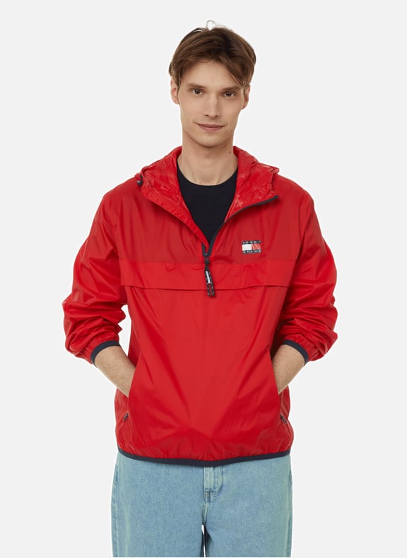 HOODED RECYCLED POLYAMIDE WINDPROOF JACKET TOMMY HILFIGER for
