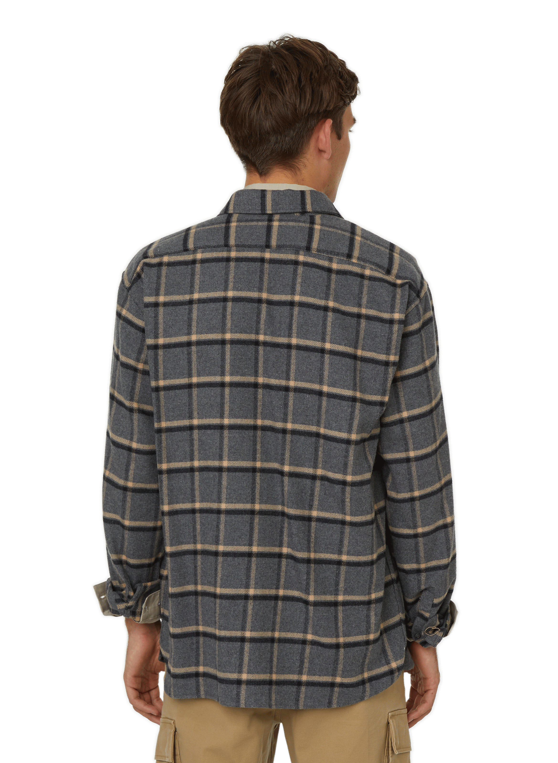 Chemise à carreaux en coton SAISON 1865 Gris