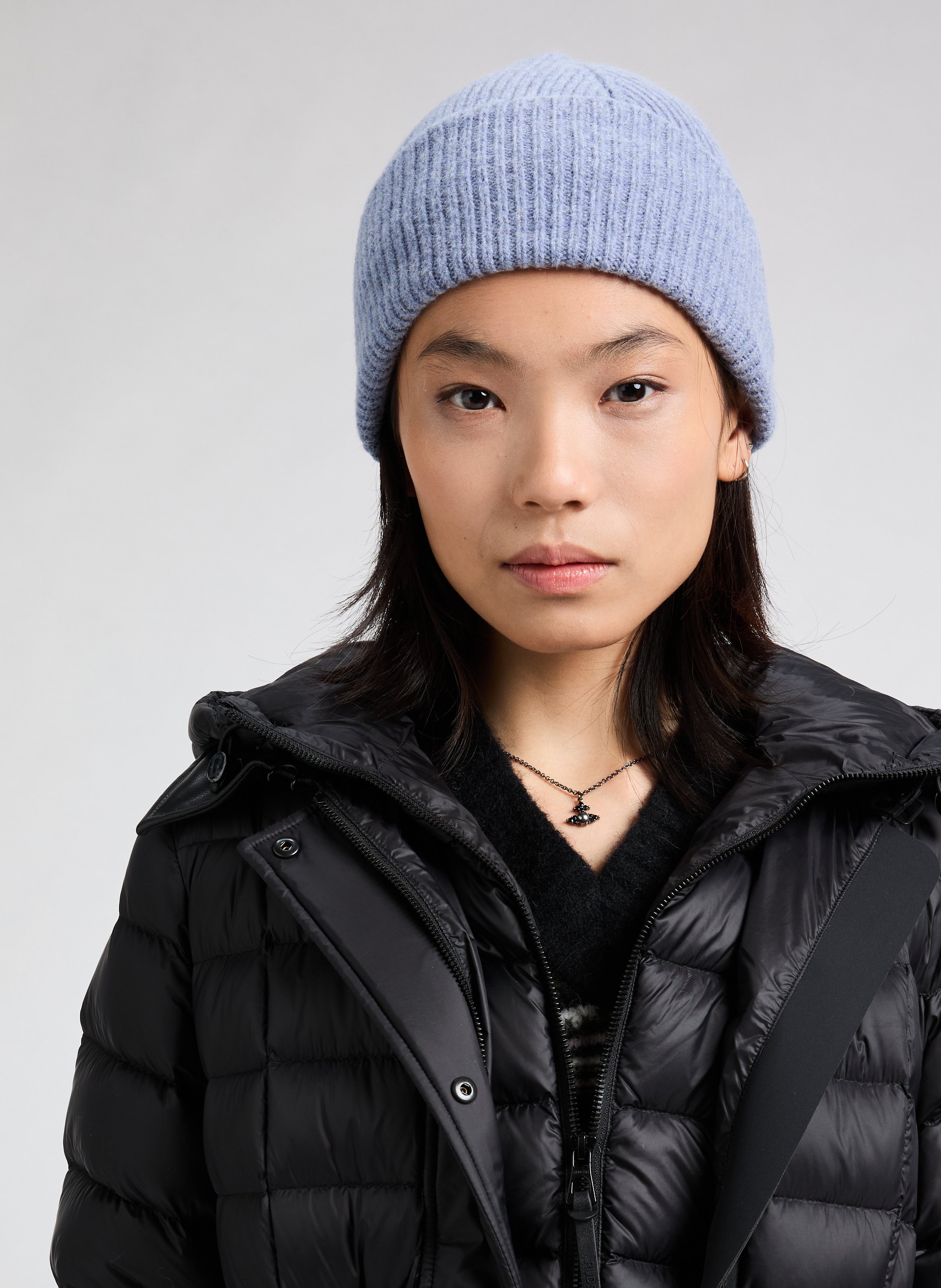 Beanie en laine et angora MACKIE Bleu