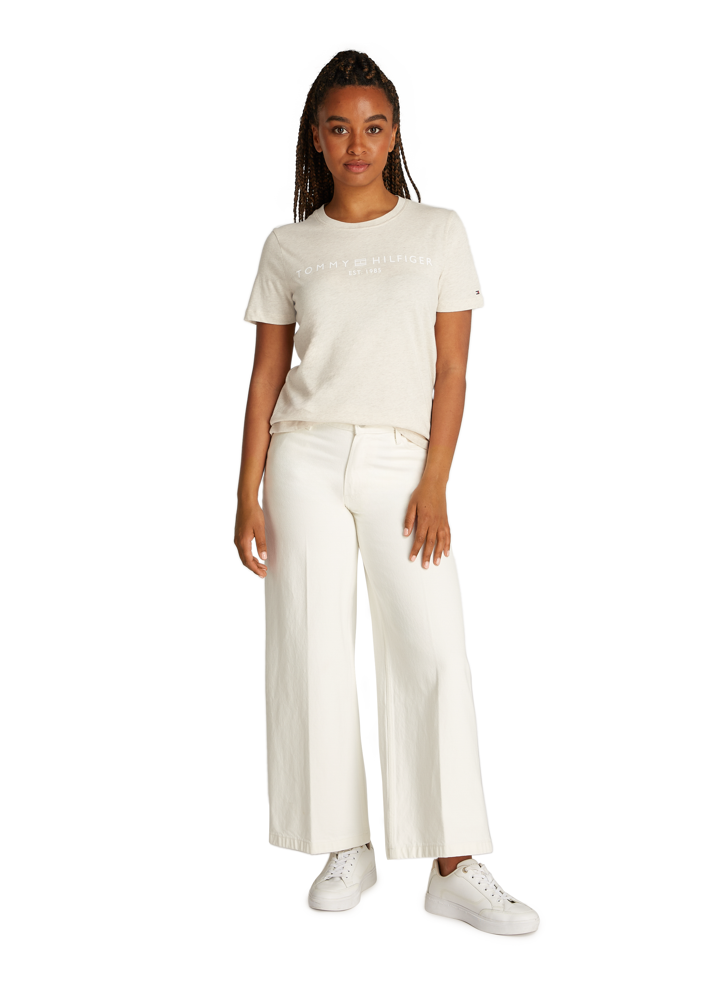 T-shirt en coton  TOMMY HILFIGER Beige