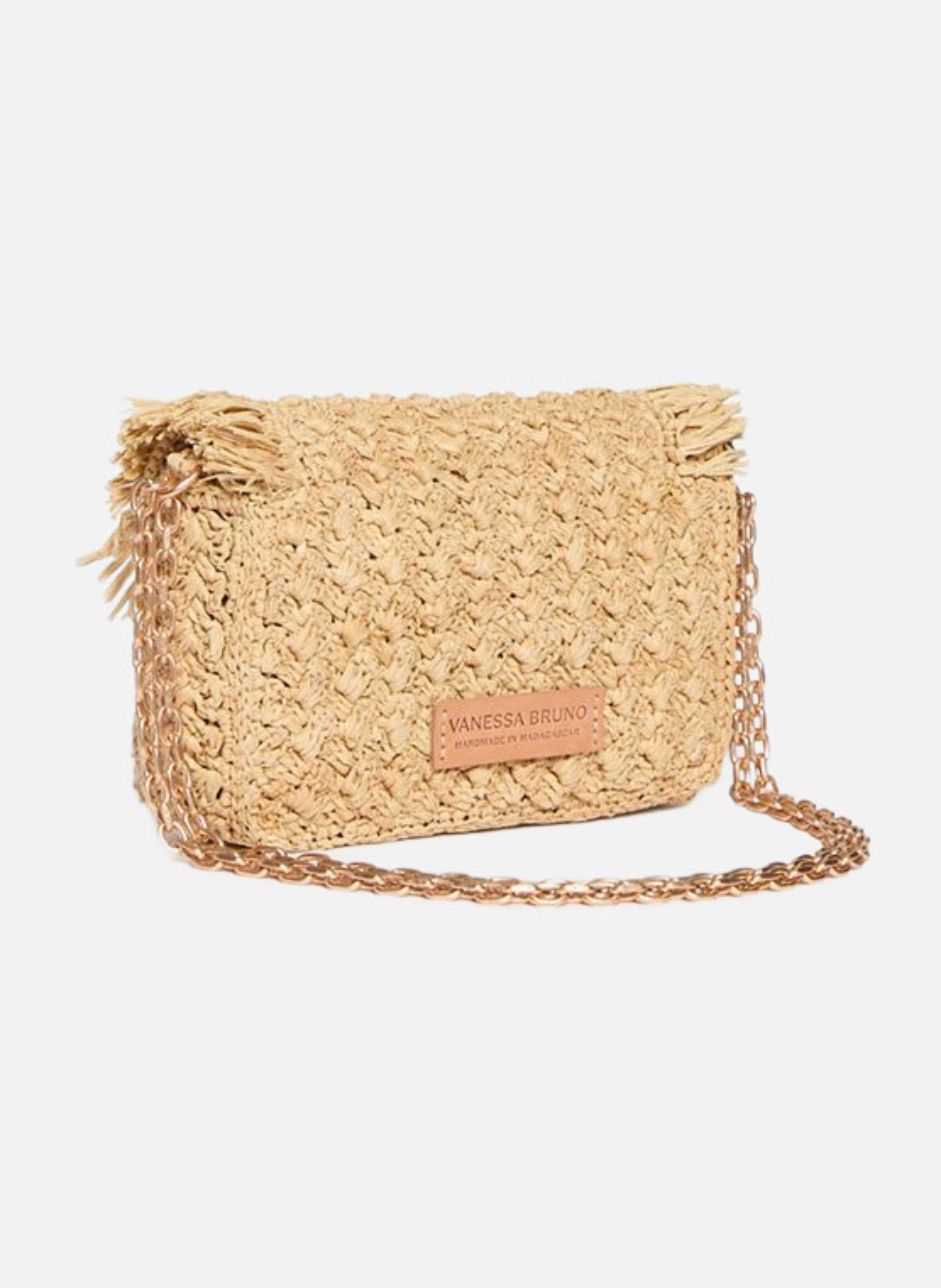 Petit sac moon en raphia VANESSA BRUNO Blanc