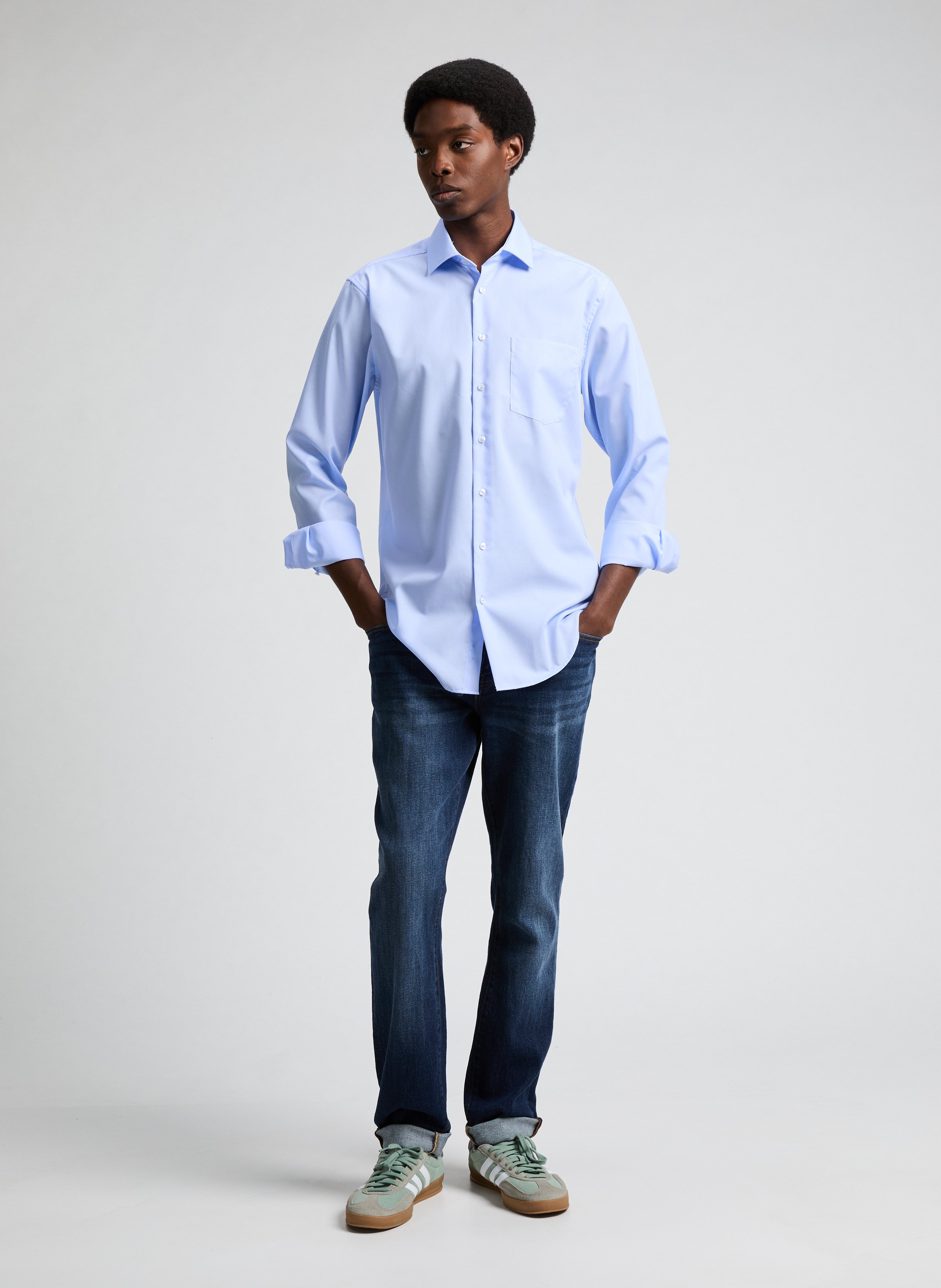 Chemise regular en coton SEIDENSTICKER Bleu