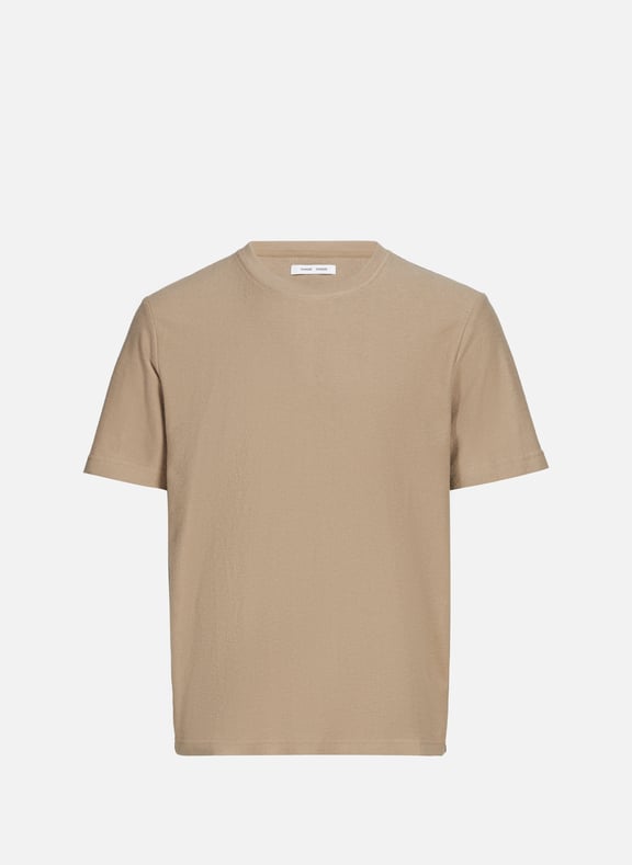 Textured T-shirt Brown by SAMSOE SAMSOE SAMSOE SAMSOE Textured T-shirt Brown