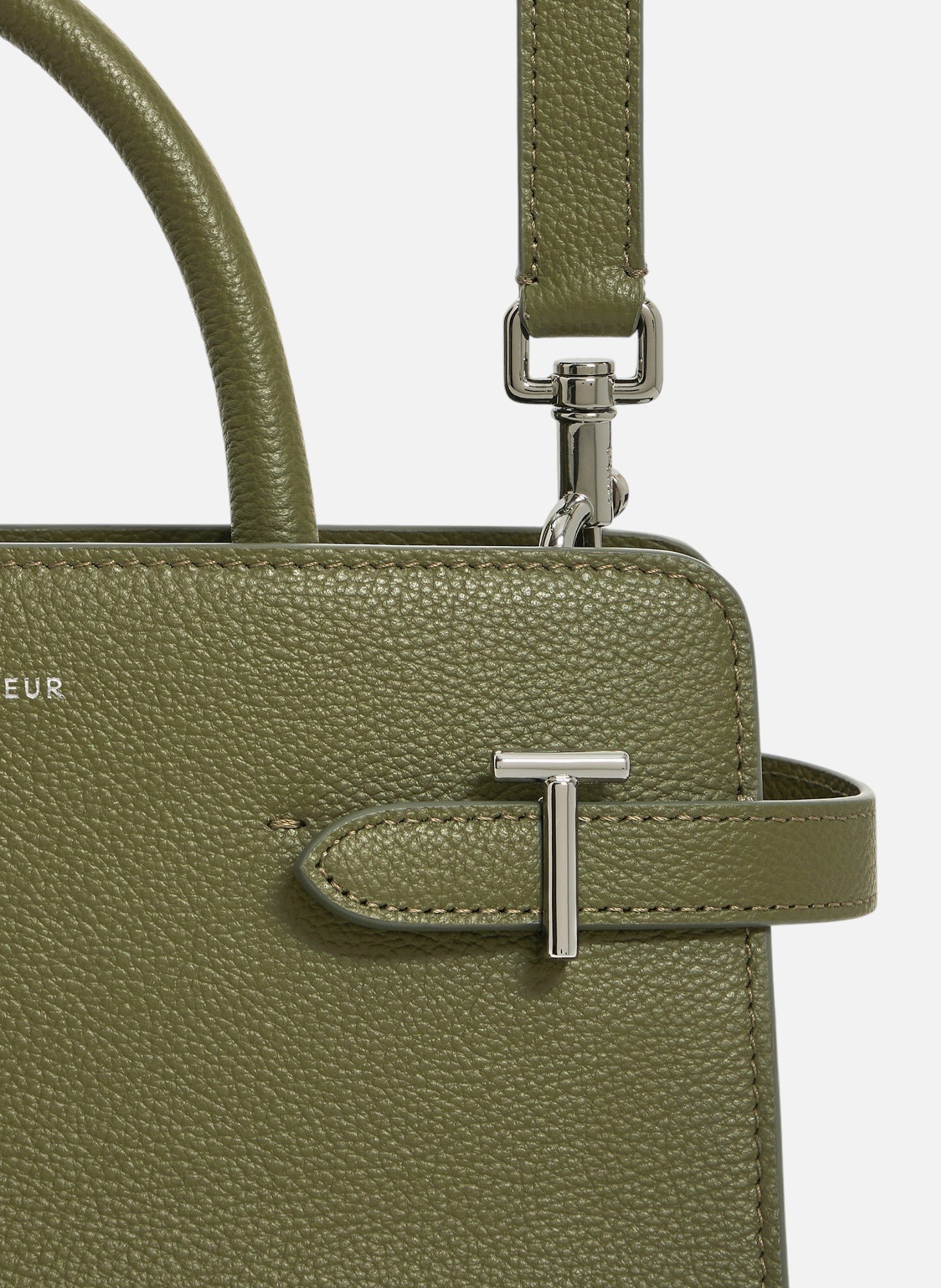 Sac à main moyen modèle emilie en cuir grainé LE TANNEUR Vert