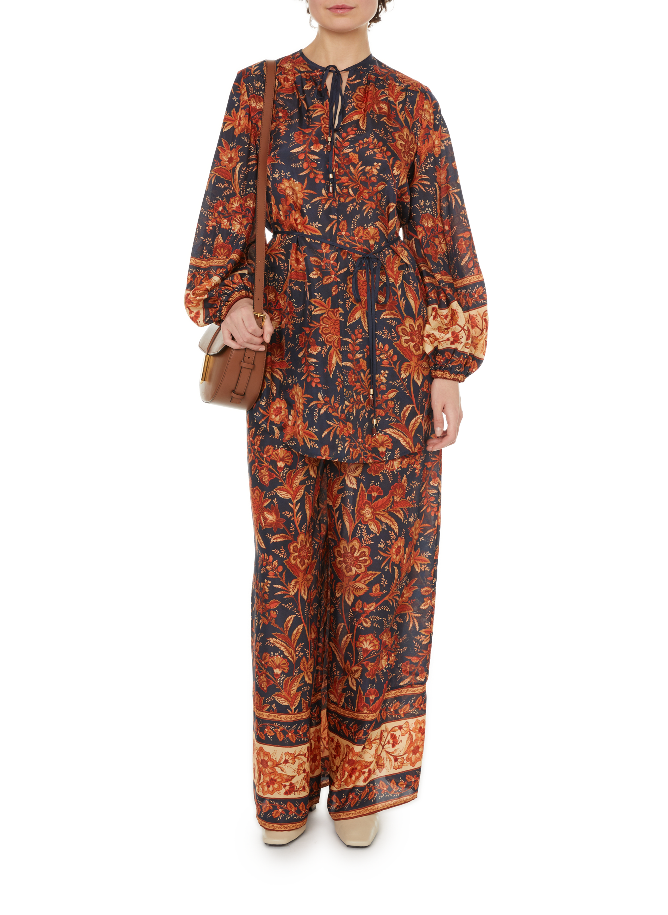 Top imprimé en soie  Multicolore