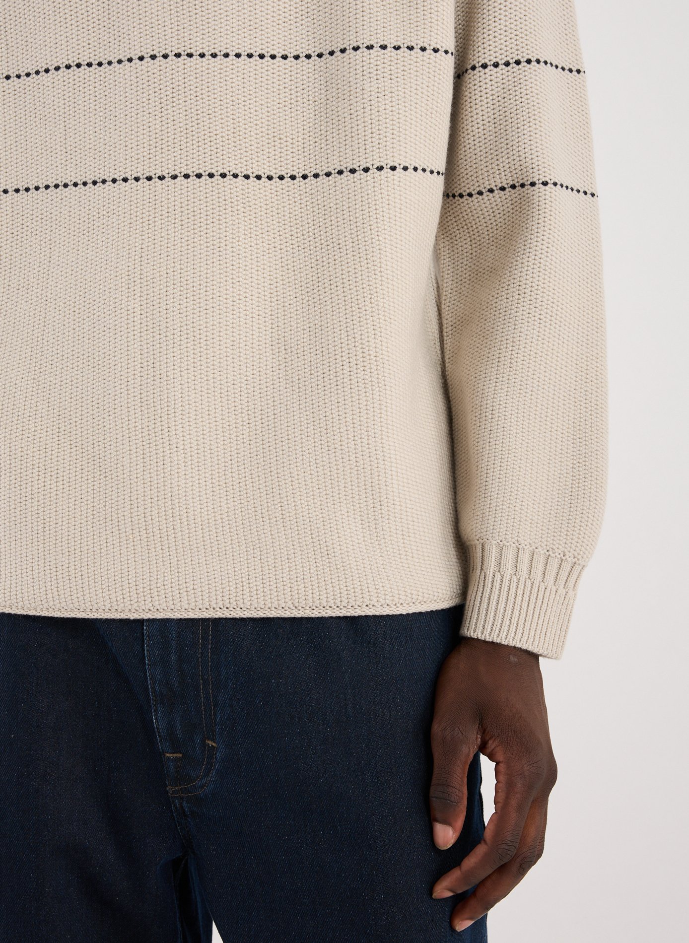 High-neck wool blend sweater EMPORIO ARMANI White