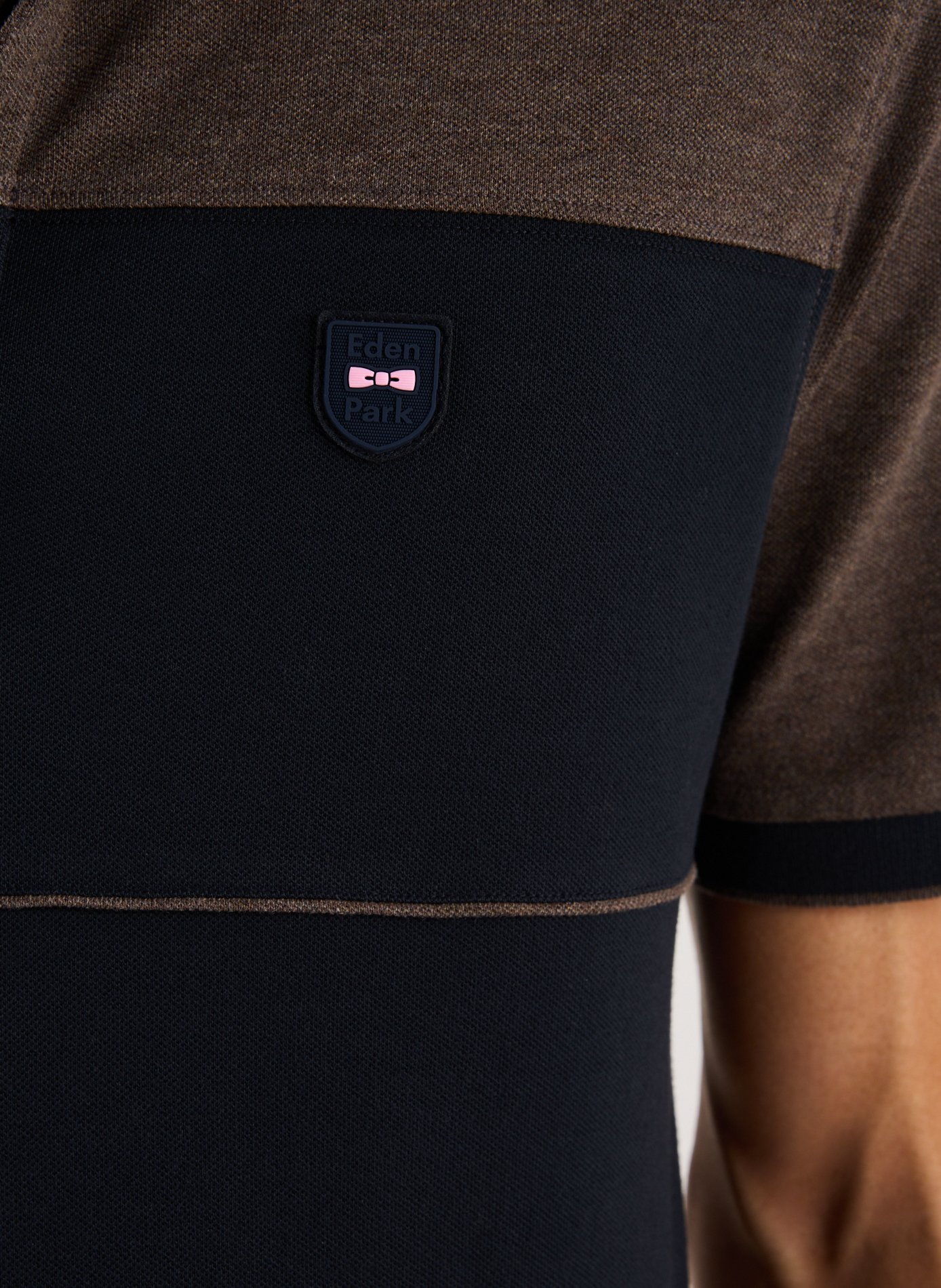 Cotton-blend polo shirt EDEN PARK Blue