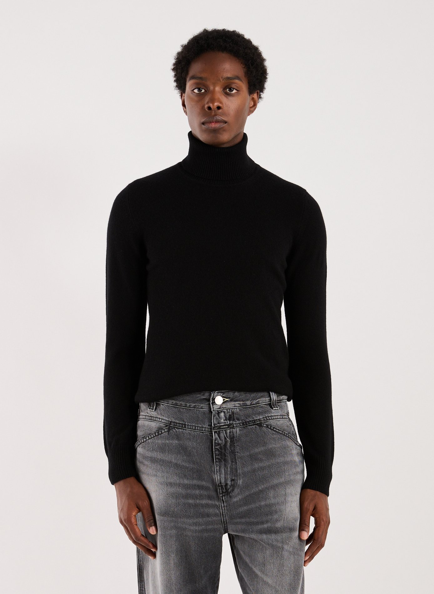 EMPORIO ARMANI Pull col roulé en cachemire Noir