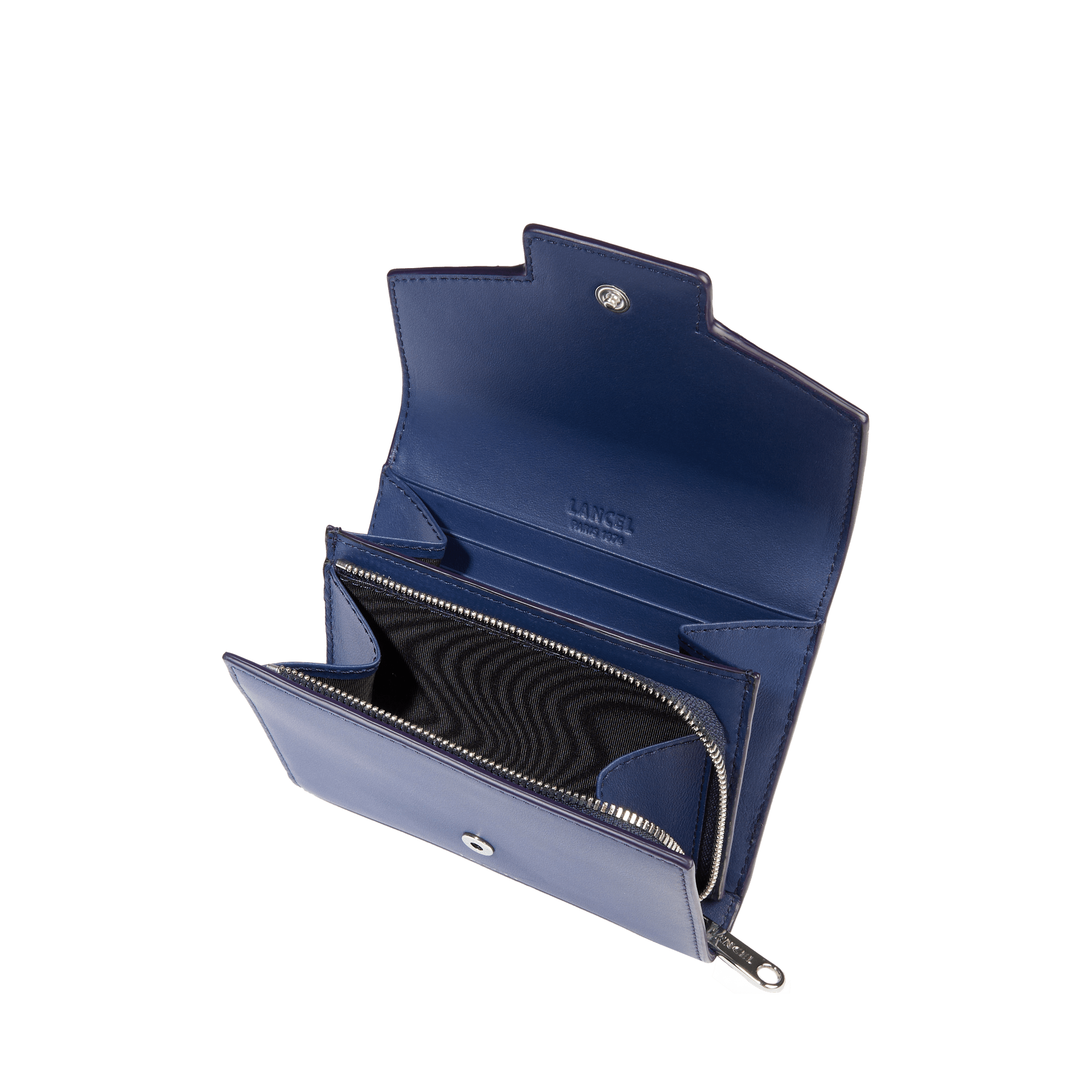 Portefeuille rectangulaire rabat angèle de lancel en cuir LANCEL Bleu