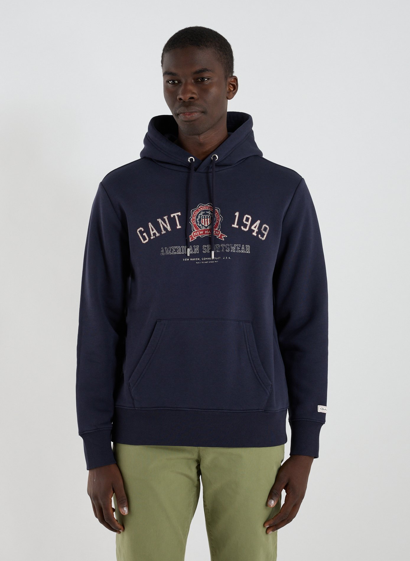 GANT Hoodie en coton mélangé Bleu