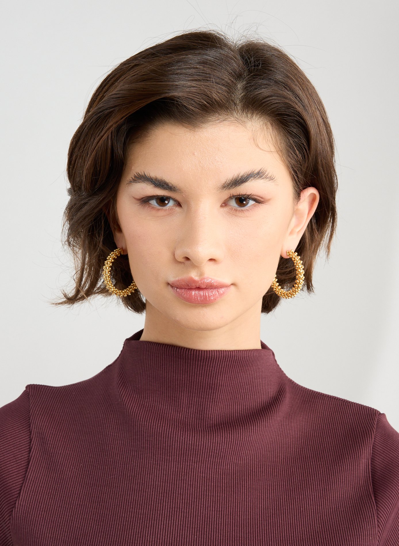 AU PRINTEMPS PARIS Créoles à boules Doré