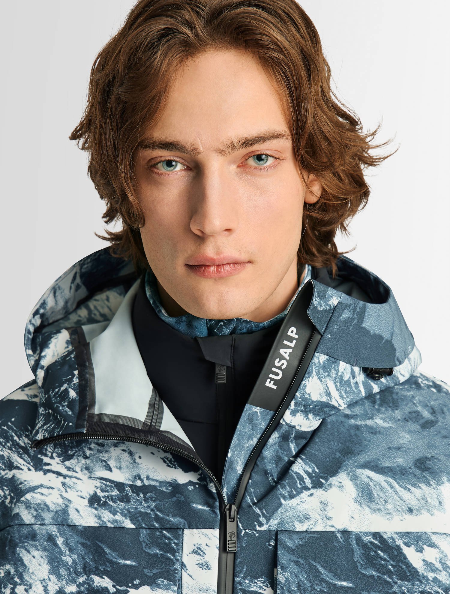 Veste de ski bromonz  mountn col montant coupe ample FUSALP Bleu