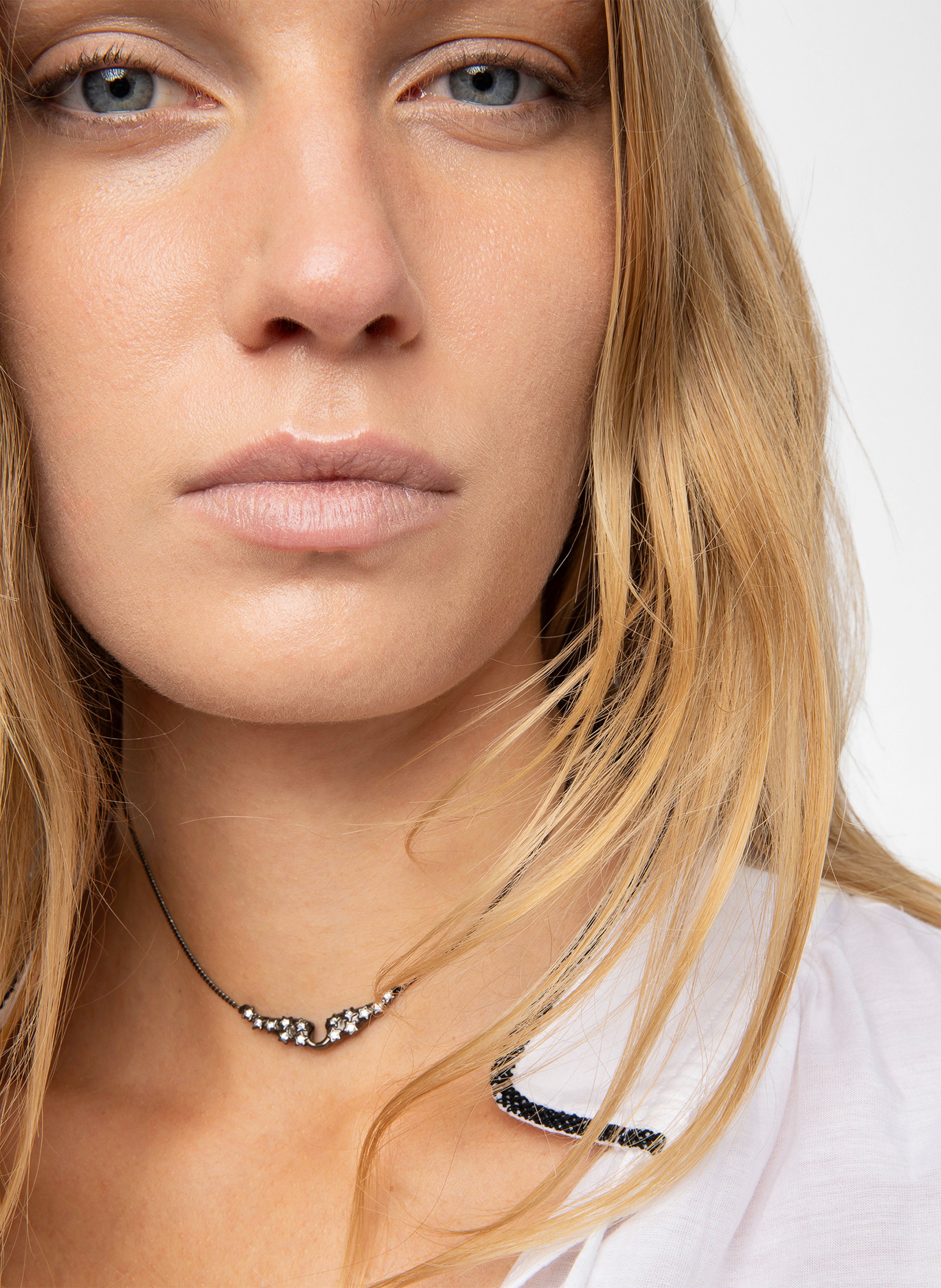 Blouse oversize en coton mélangé troene Blanc