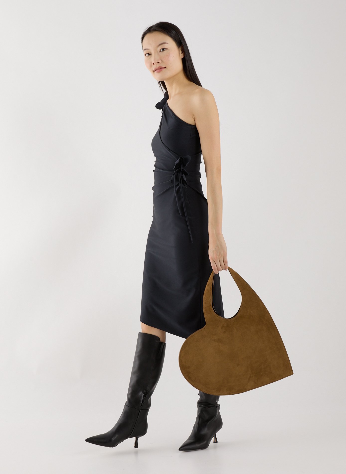 Sac épaule coeur en cuir suédé COPERNI Marron