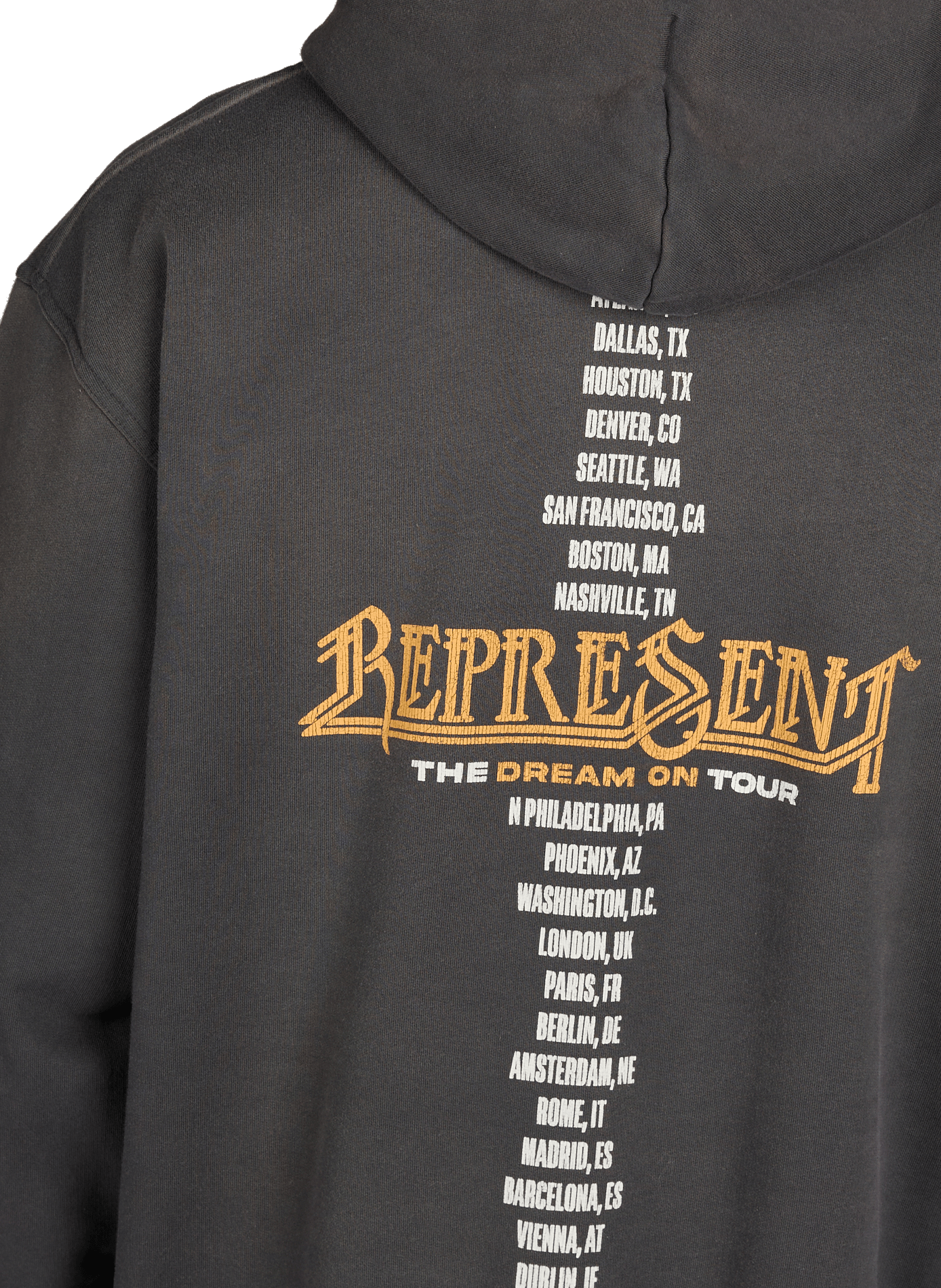 Printed cotton hoodie sweatshirt REPRESENT Grey