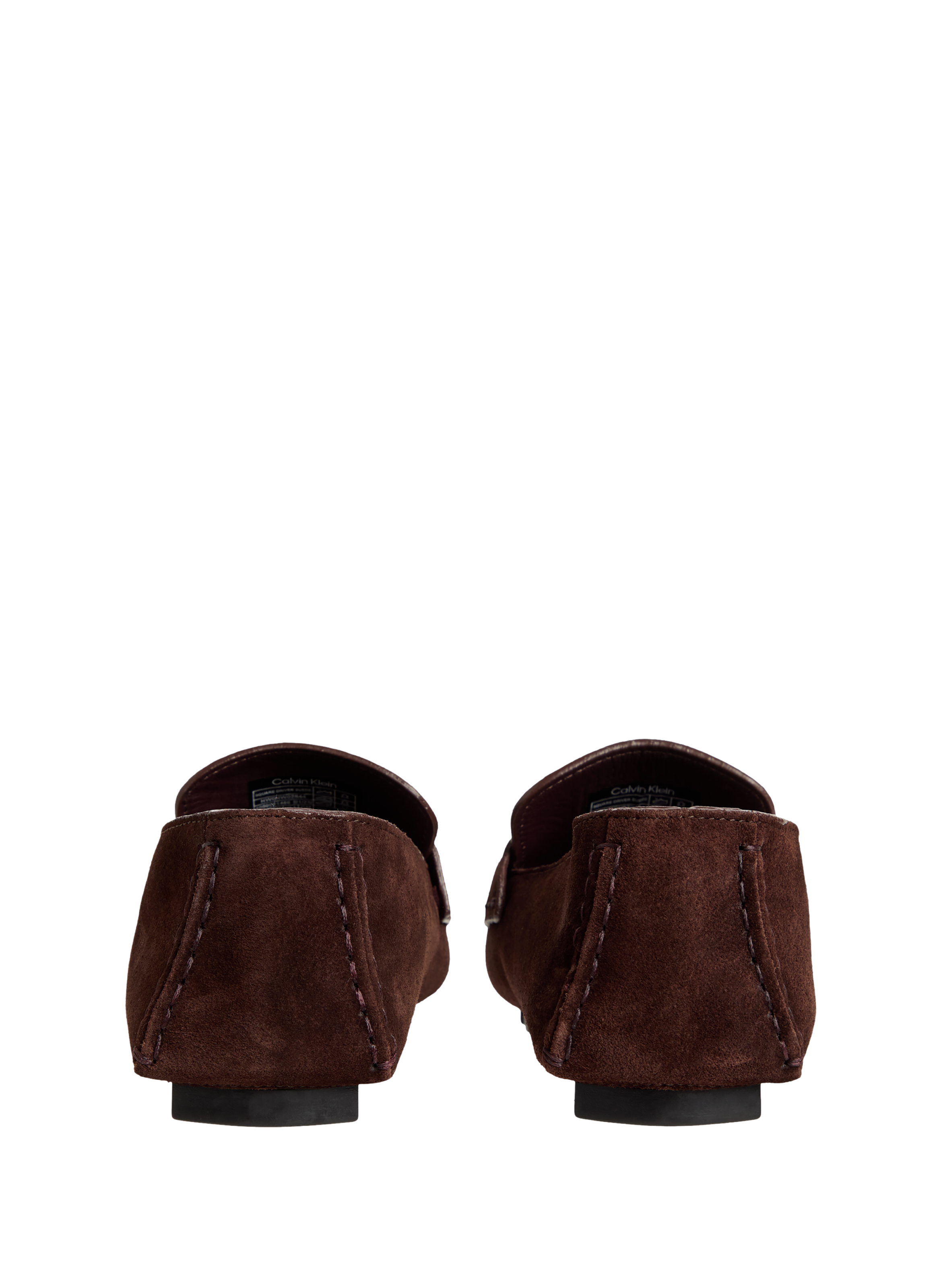 Moccasins with serrated sole in suede leather CALVIN KLEIN Brown