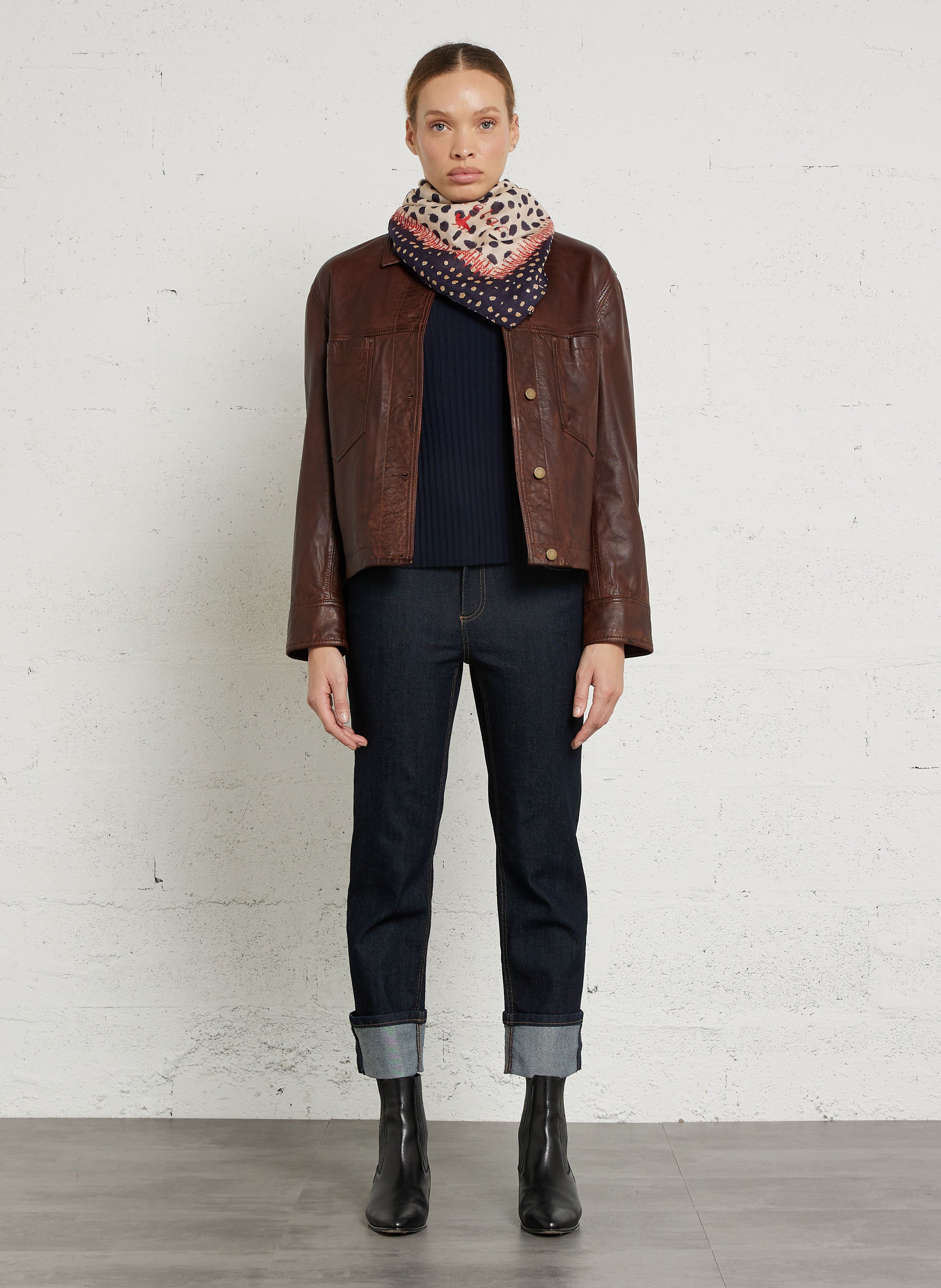 Jean cropped en coton mélangé delia MAISON 123 Bleu