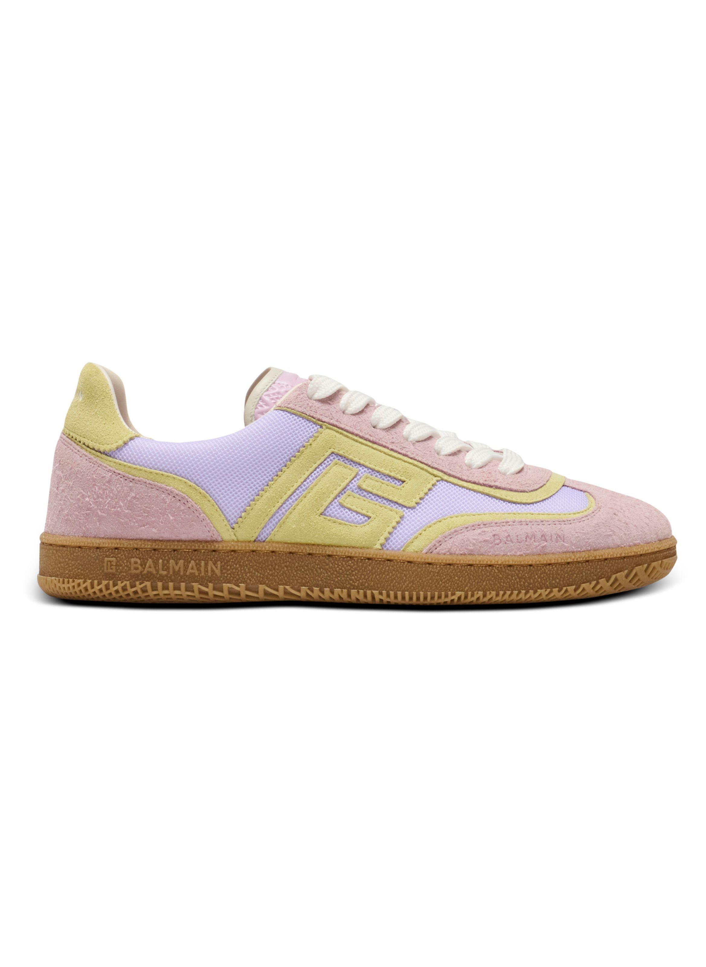 Baskets balmain swan en cuir suédé et mesh BALMAIN Violet