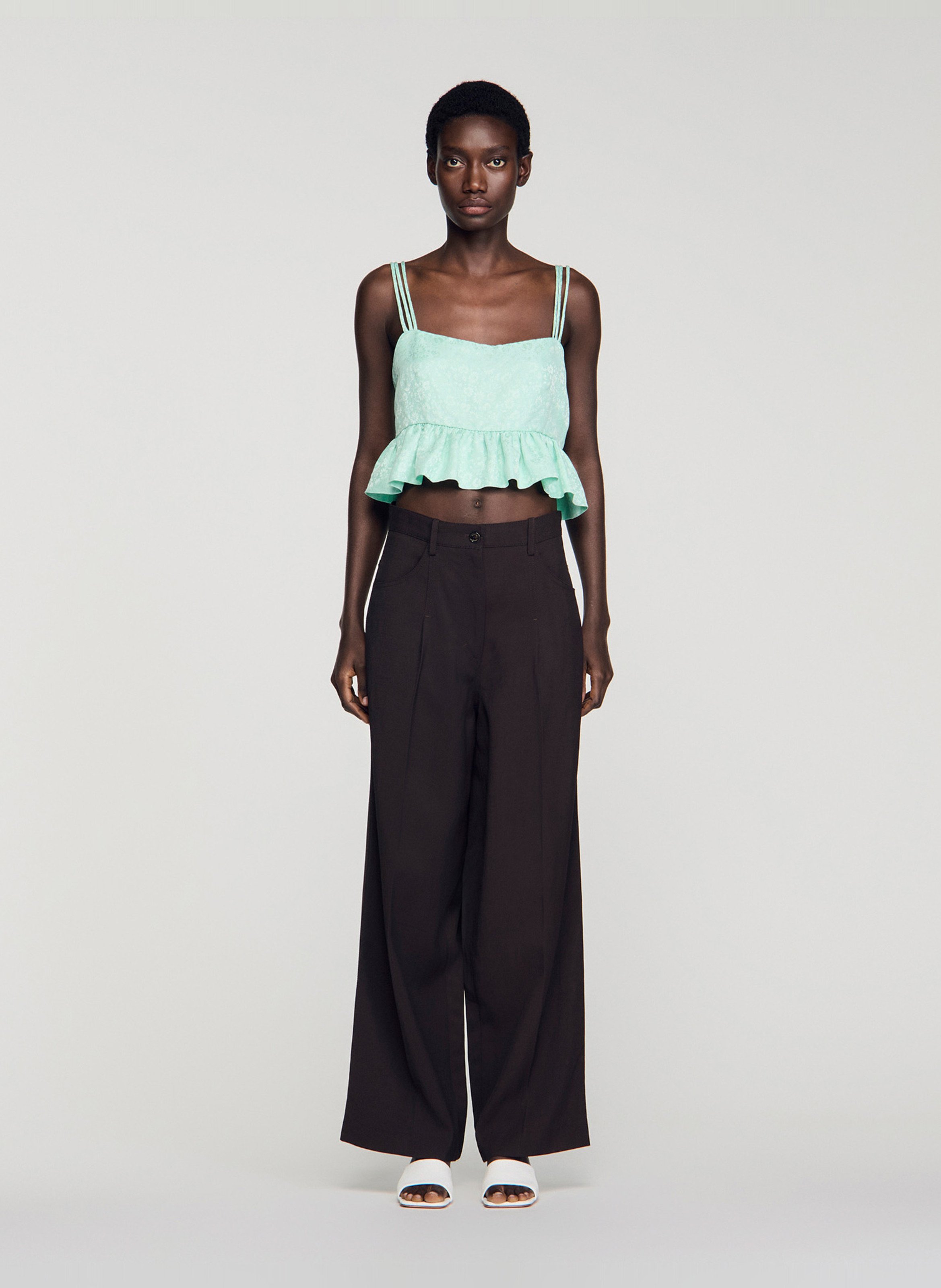 Top court jacquard SANDRO Vert