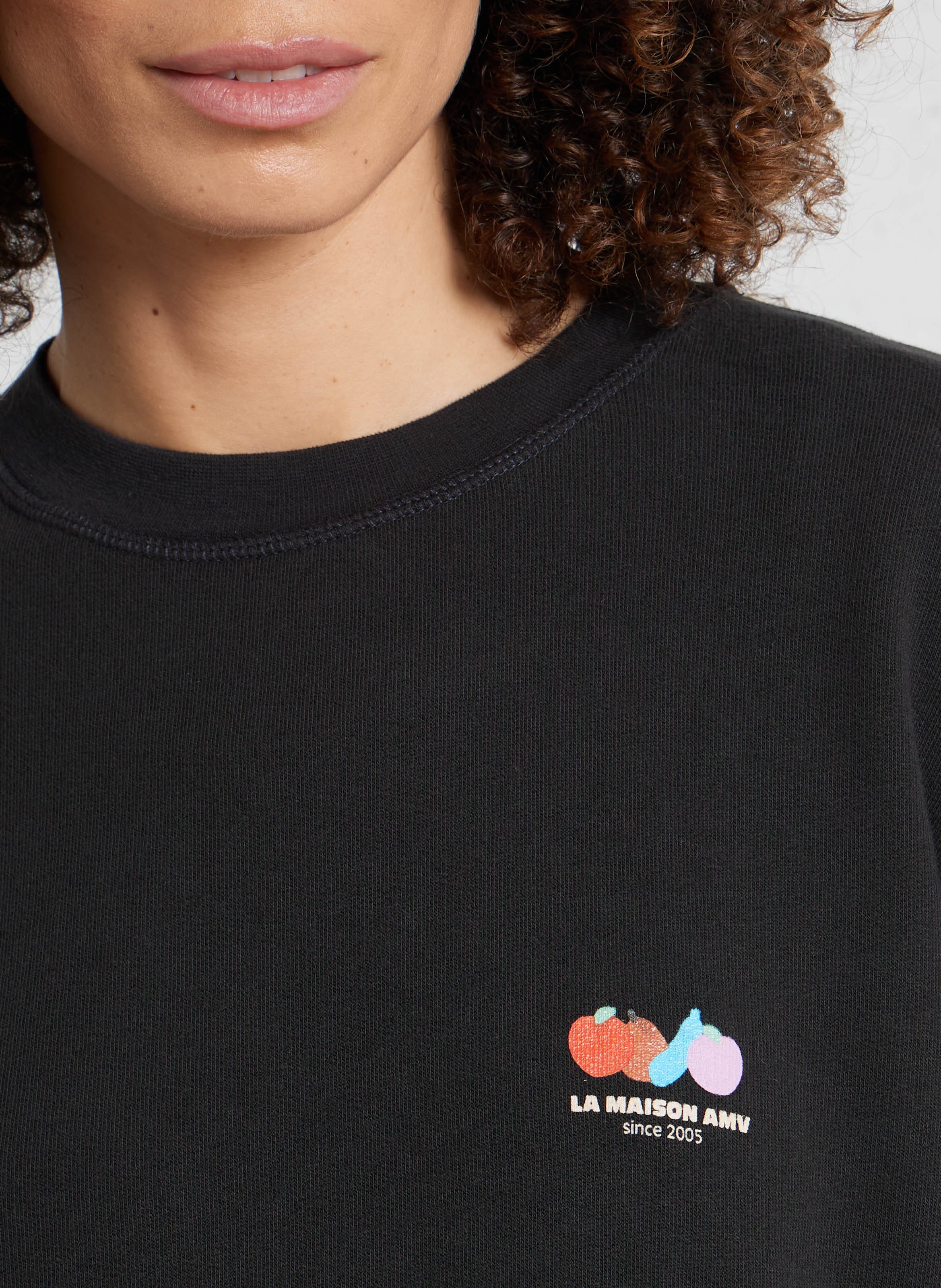 Sweat oversize col rond en coton mélangé atubay AMERICAN VINTAGE Noir