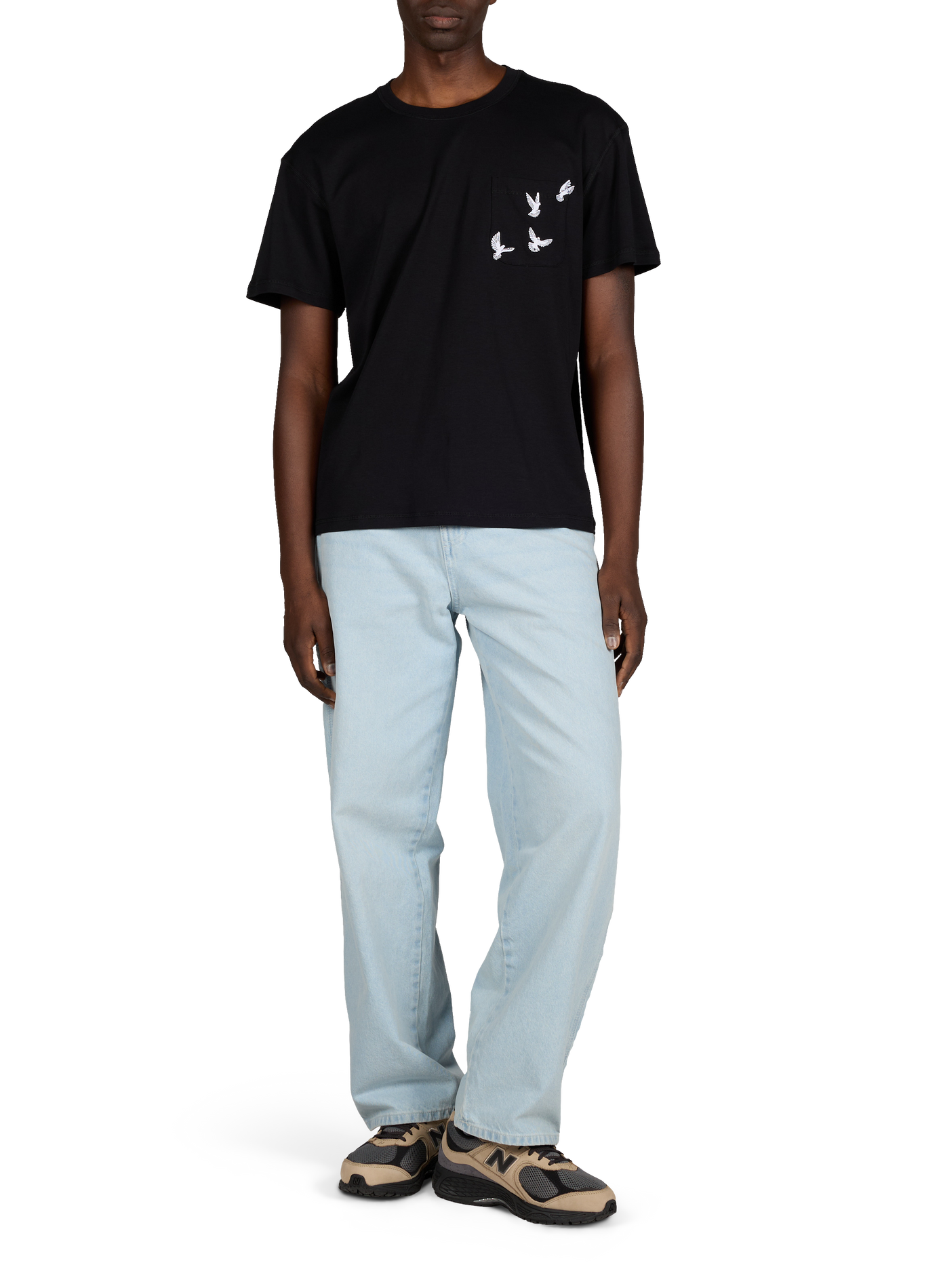 Embroidered cotton T-shirt 3 PARADIS Black