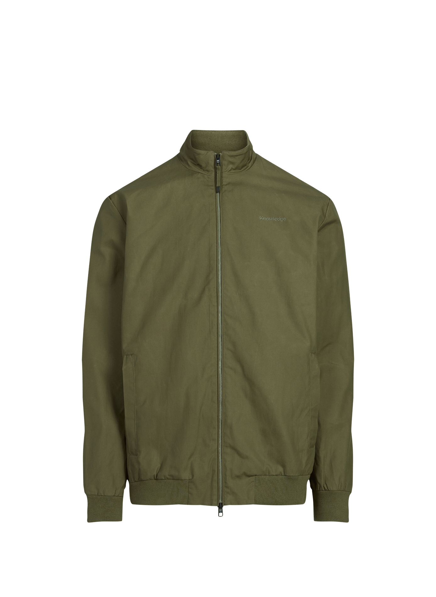 High-neck cotton jacket KNOWLEDGE COTTON Khaki