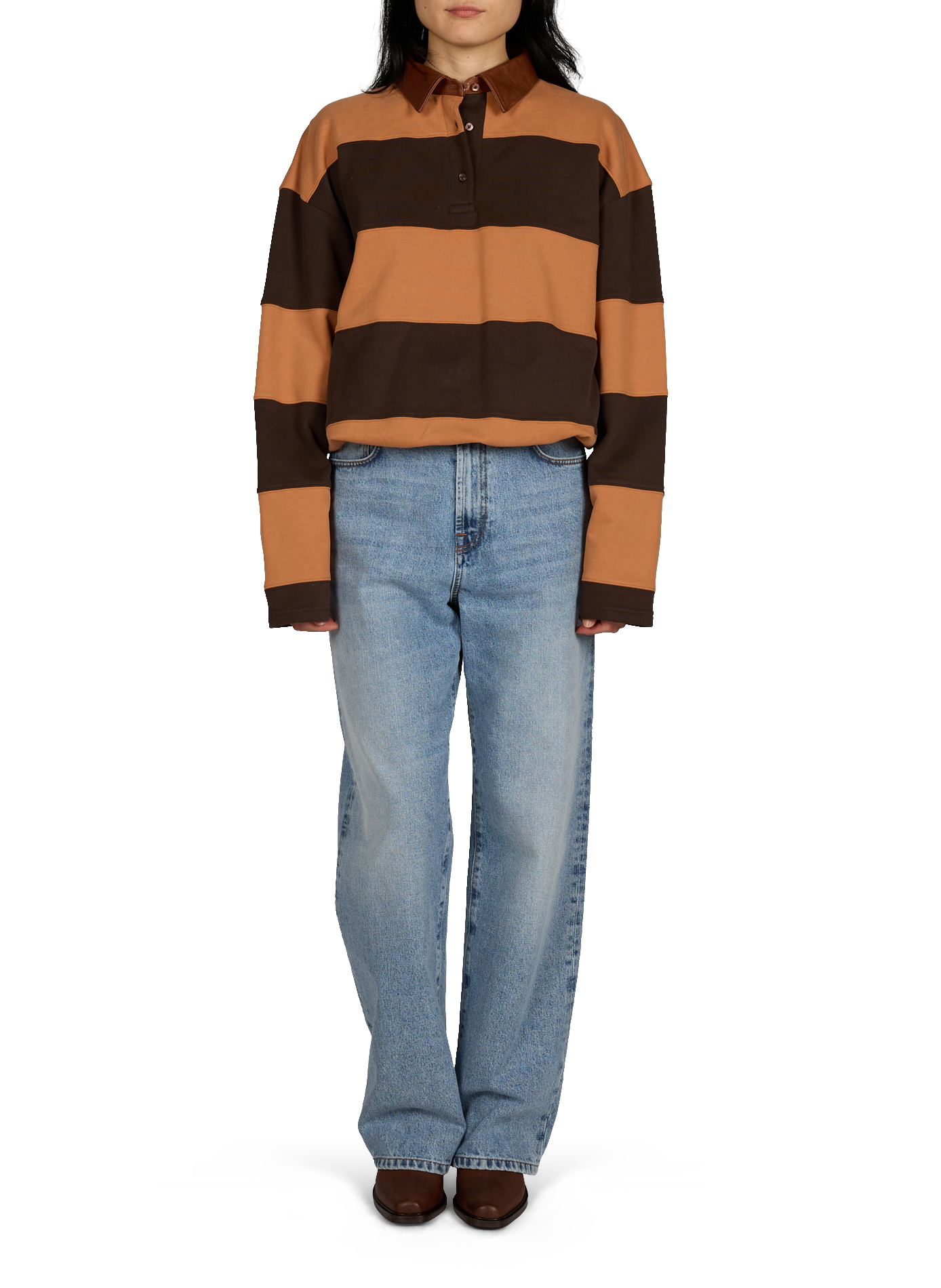 Polo oversize en coton bio ACNE STUDIOS Multicolore