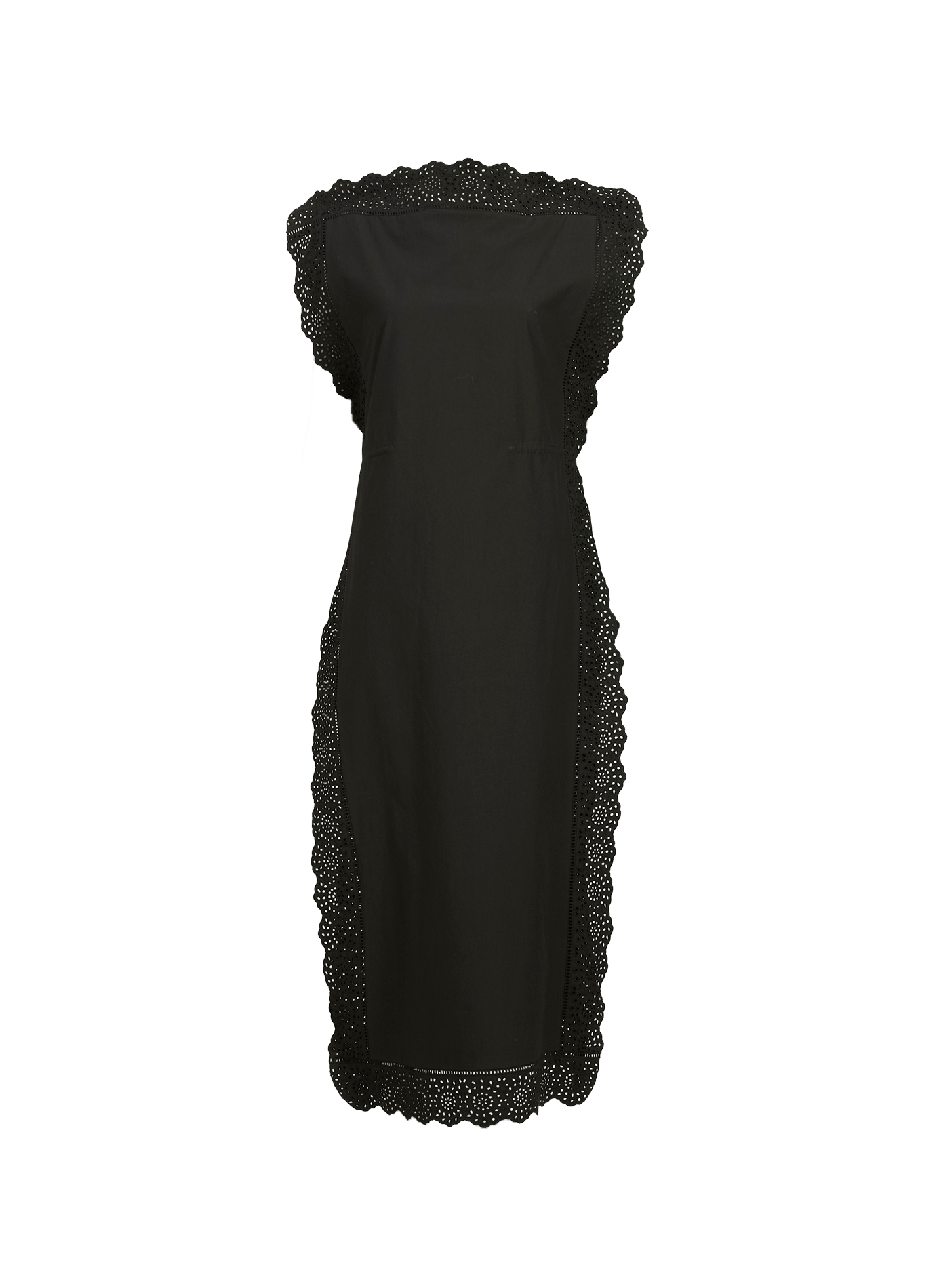 Midi dress with English embroidery in cotton. BY MALENE BIRGER Black