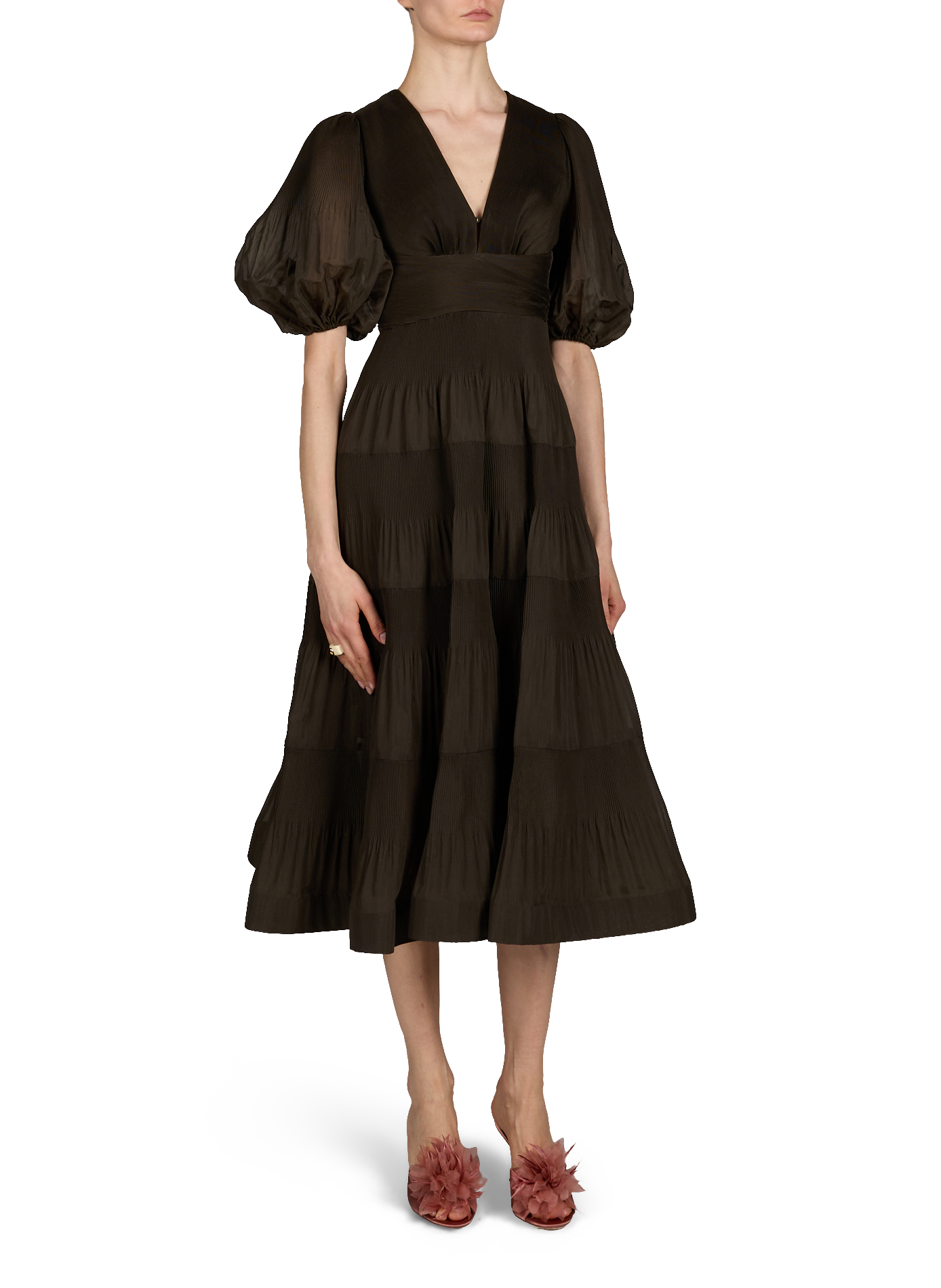 Robe plissée évasée ZIMMERMANN Vert