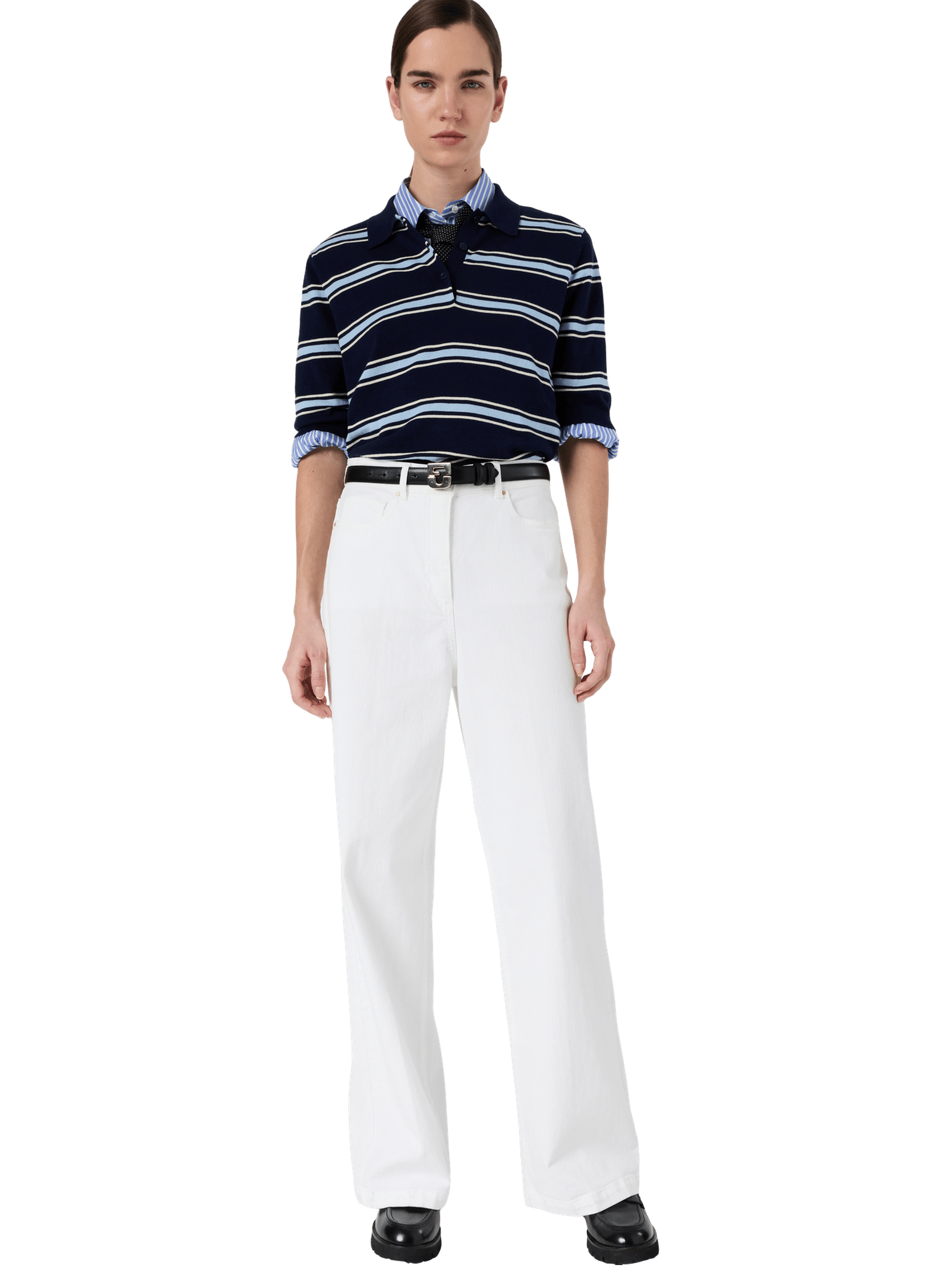 Jean droit et large - aelina GERARD DAREL Blanc
