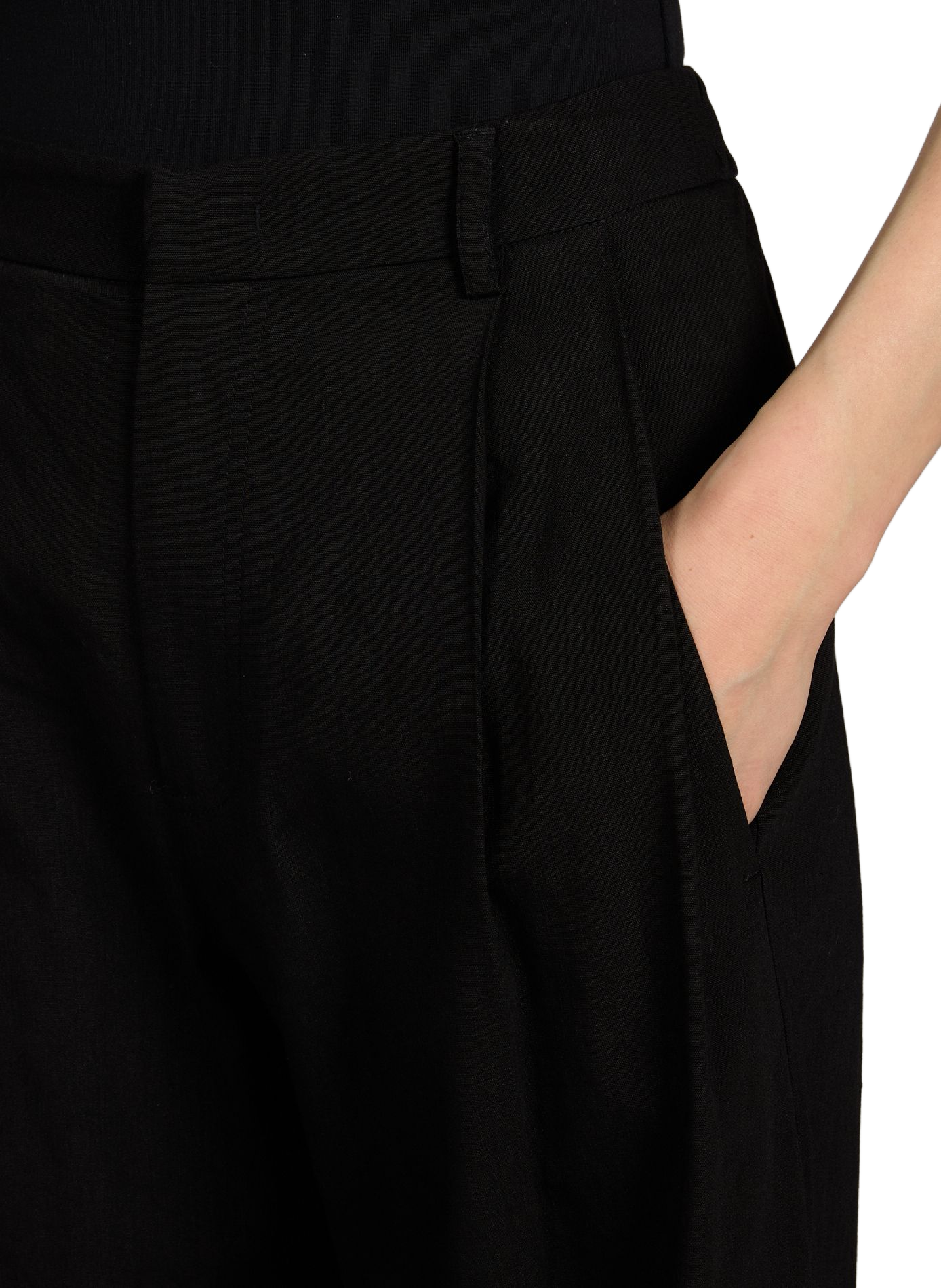 Pantalon palazzo Inside en lin TELA Noir