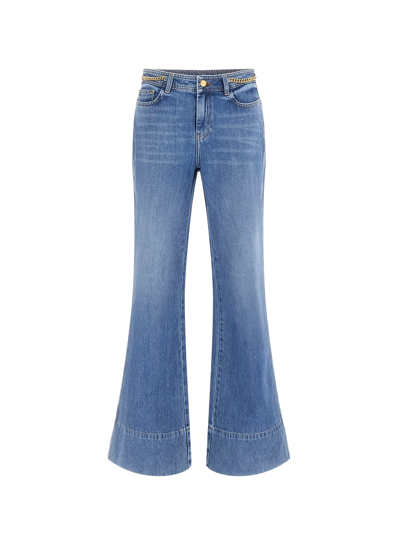 Jean Marciano mit Ketten-Detail an der Taille aus Baumwolle GUESS Blau