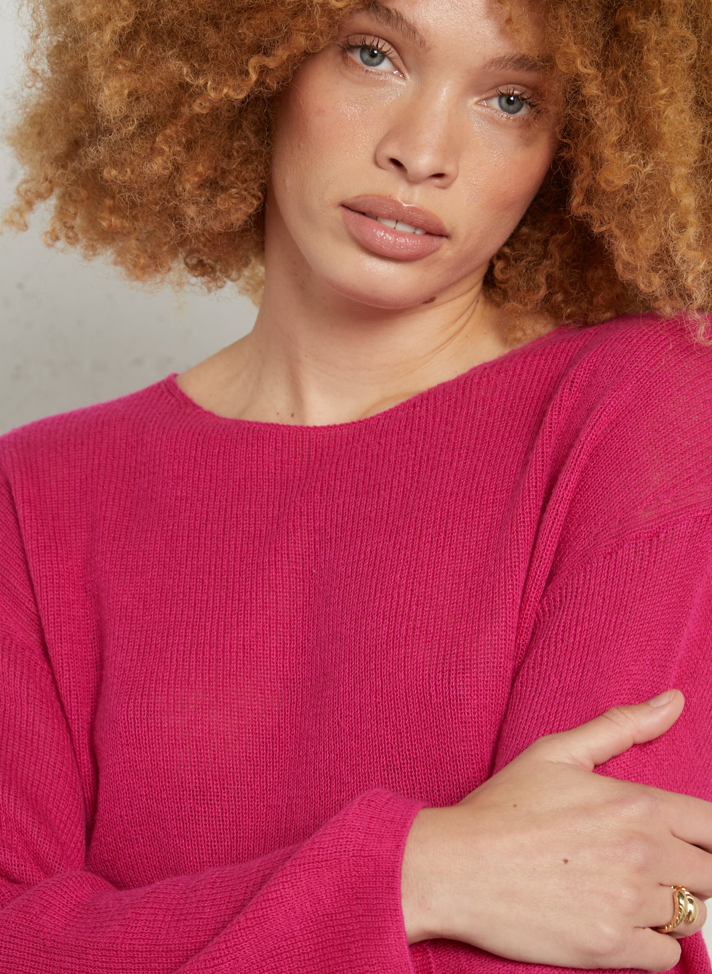 Pull oversize en coton et alpaga liucity AMERICAN VINTAGE Rose