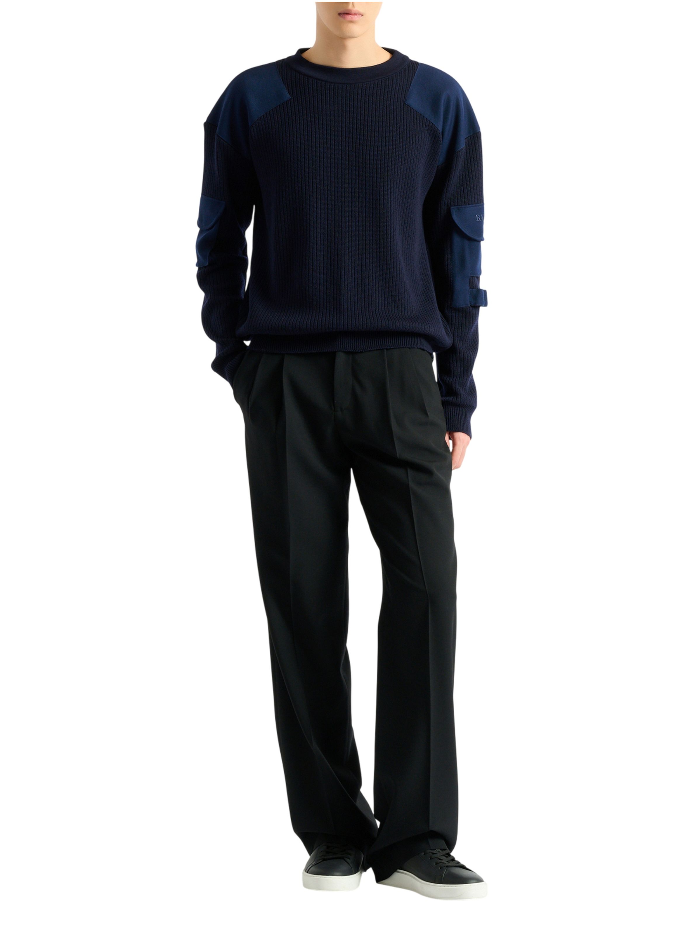 Pull balmain vintage utility en laine BALMAIN Bleu