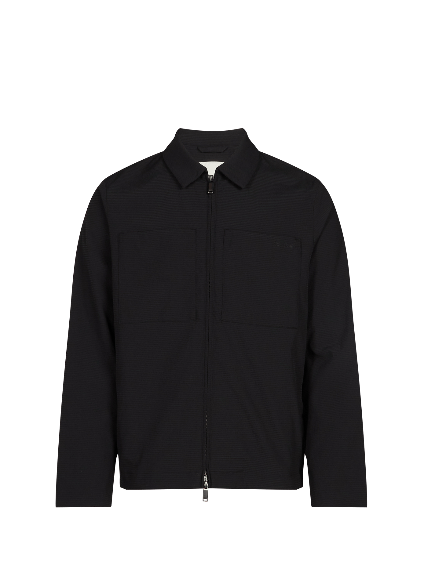 Chaqueta ligera texturizada en seersucker. CALVIN KLEIN Negro