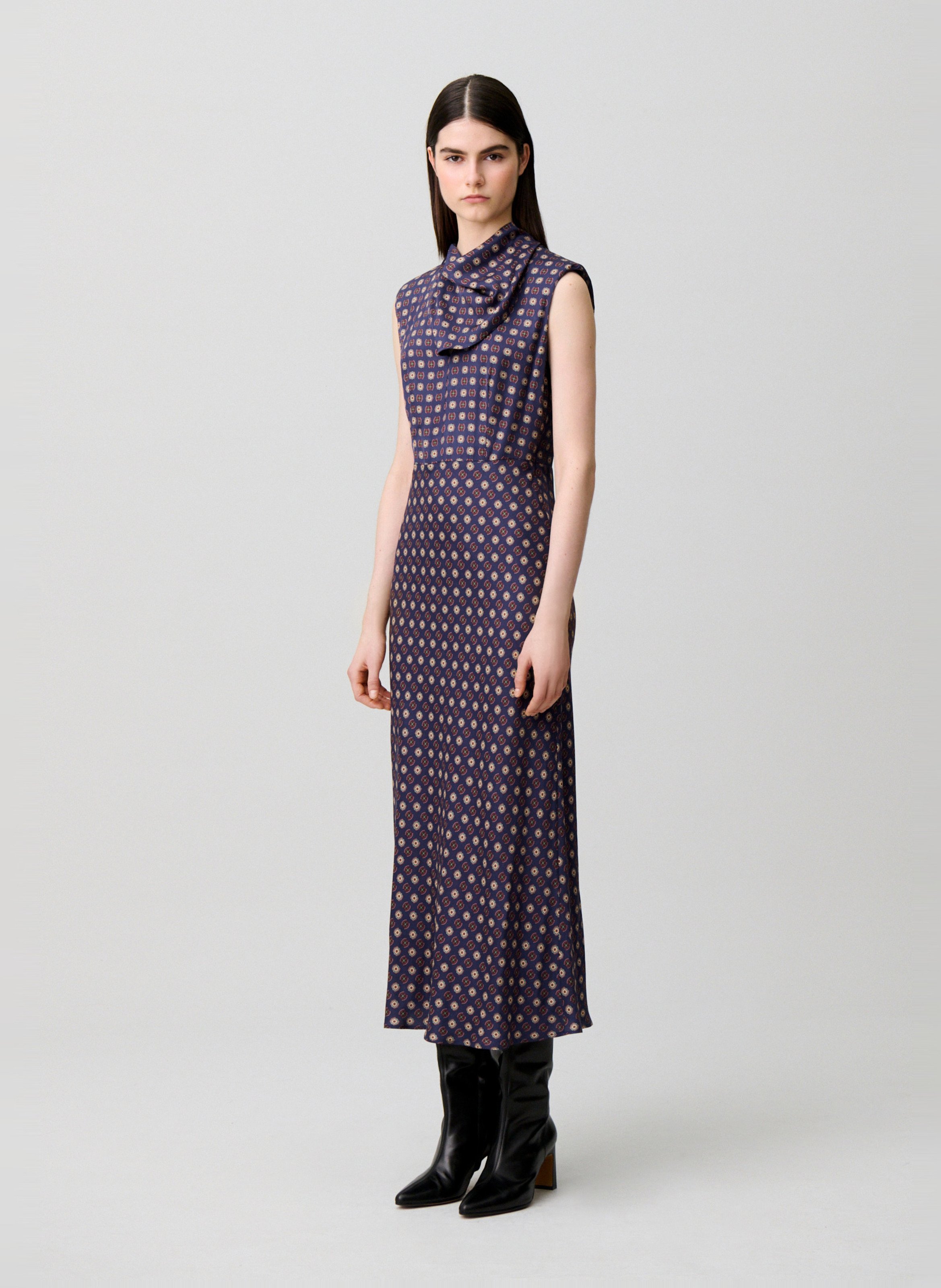 Robe midi imprimée CLAUDIE PIERLOT Bleu