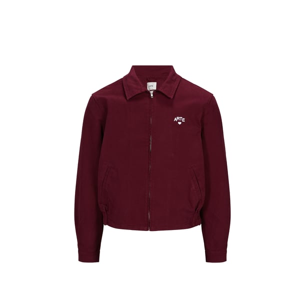 Blouson droite à logo en coton Blouson droite à logo en coton