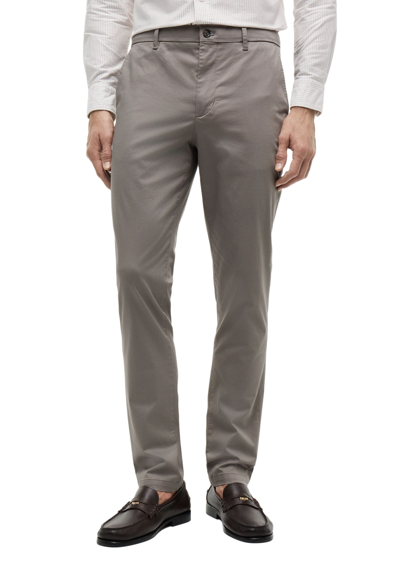 Pantalon chino slim Bleeker en coton mélangé TOMMY HILFIGER Gris