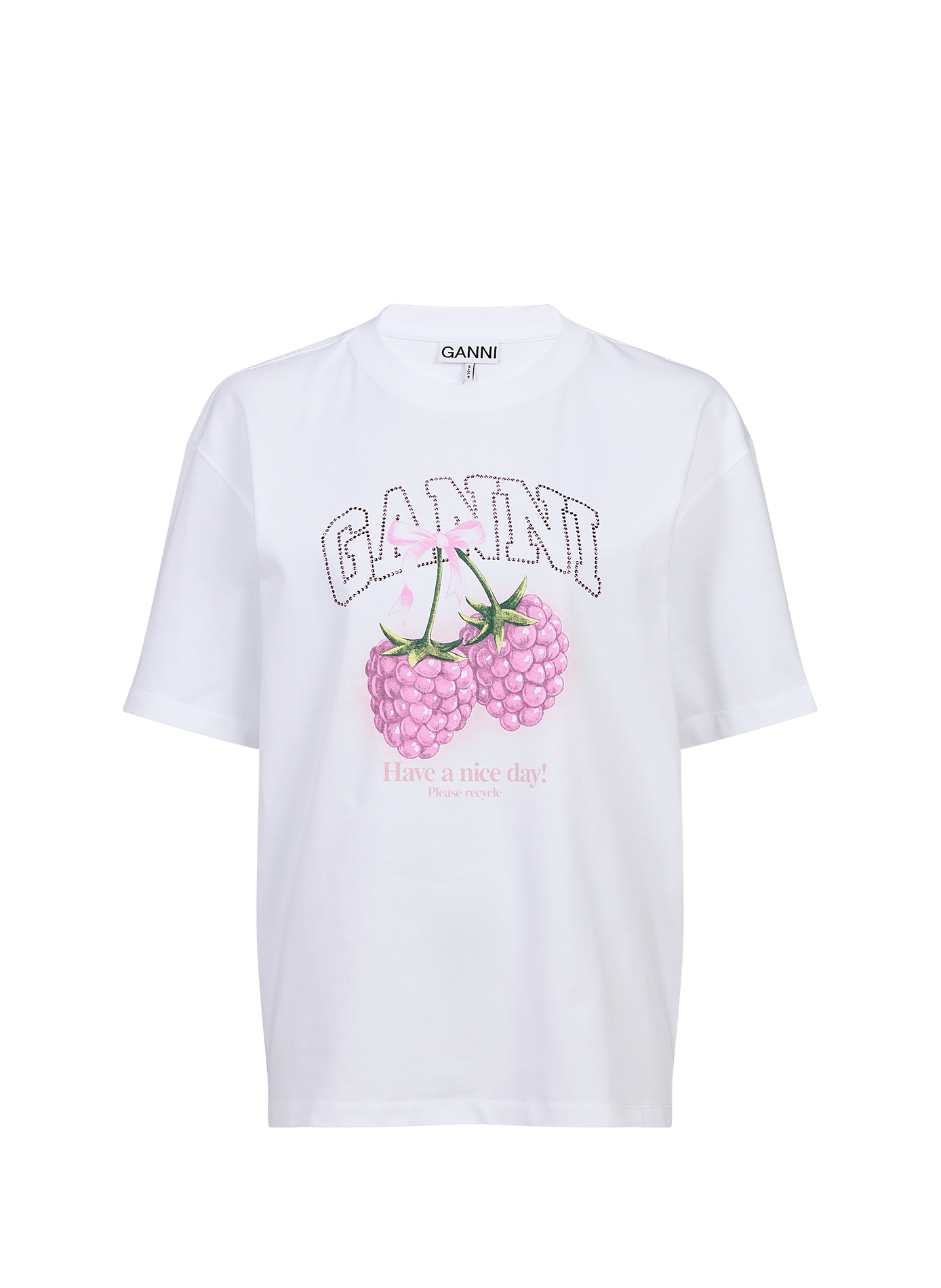Bedrucktes Baby Fit T-Shirt aus Baumwolle GANNI Weiss
