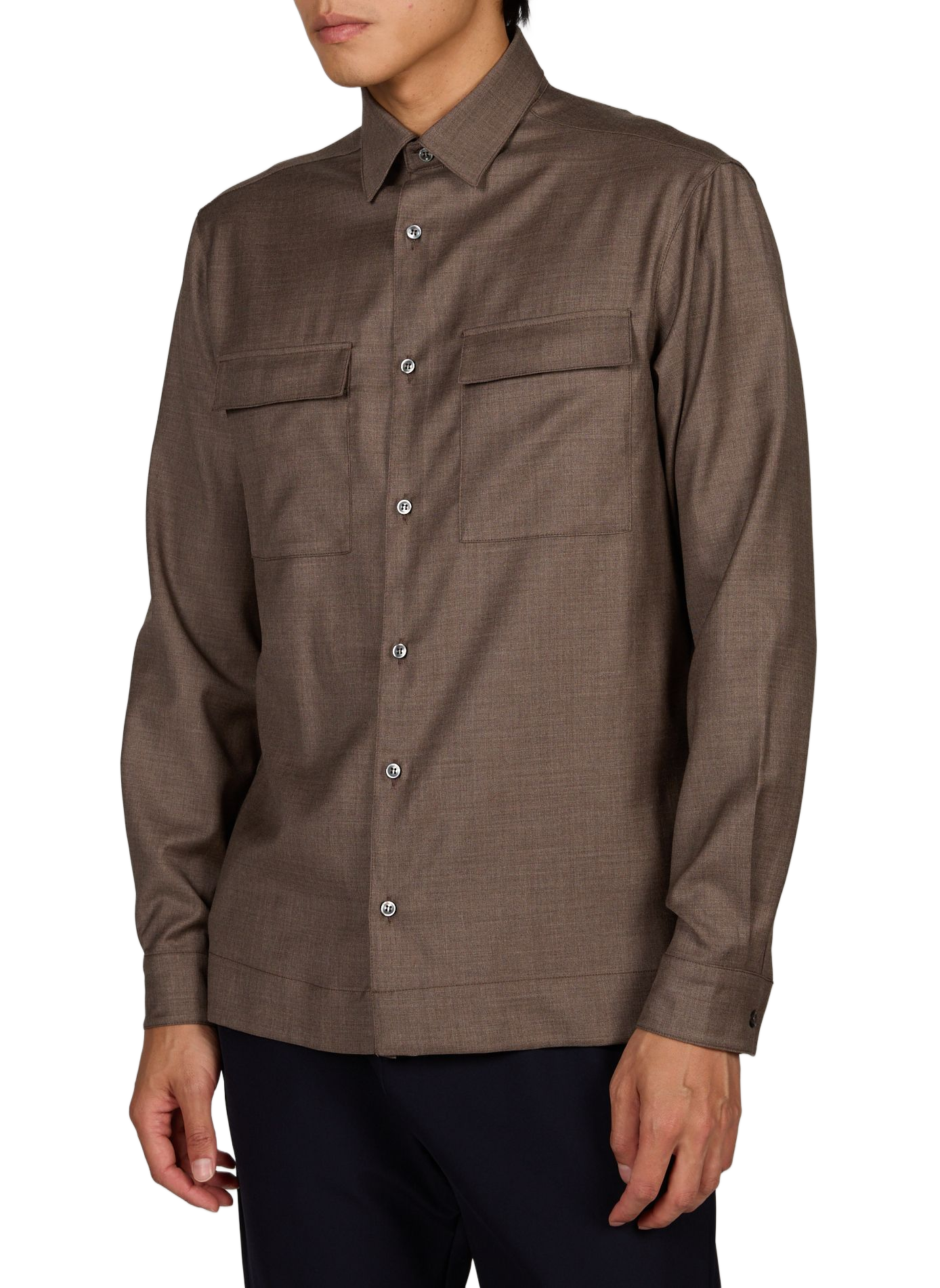 Straight wool shirt PAUL & SHARK Grey