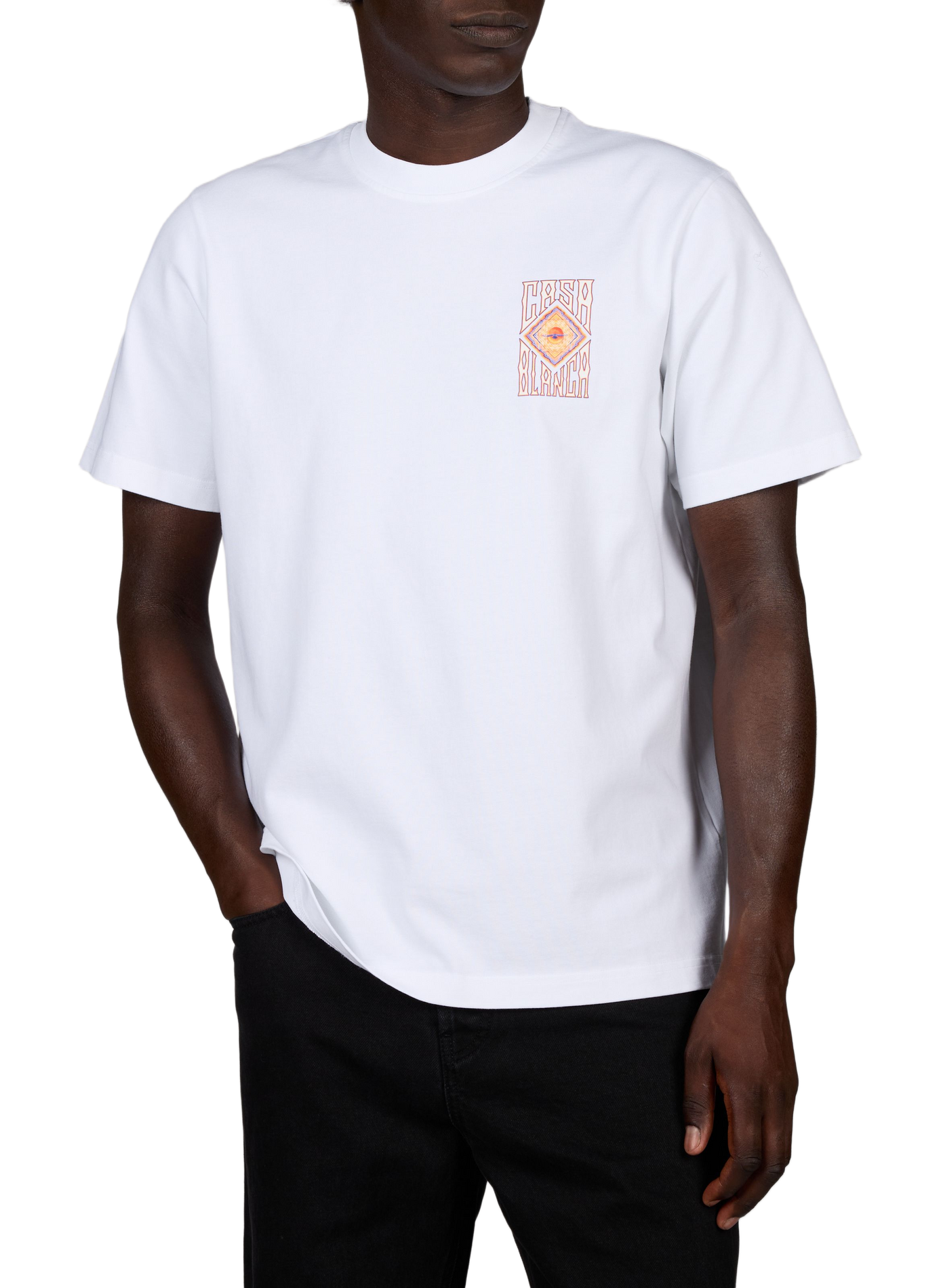 Straight fit Hermons Mirage cotton T-shirt CASABLANCA PARIS White