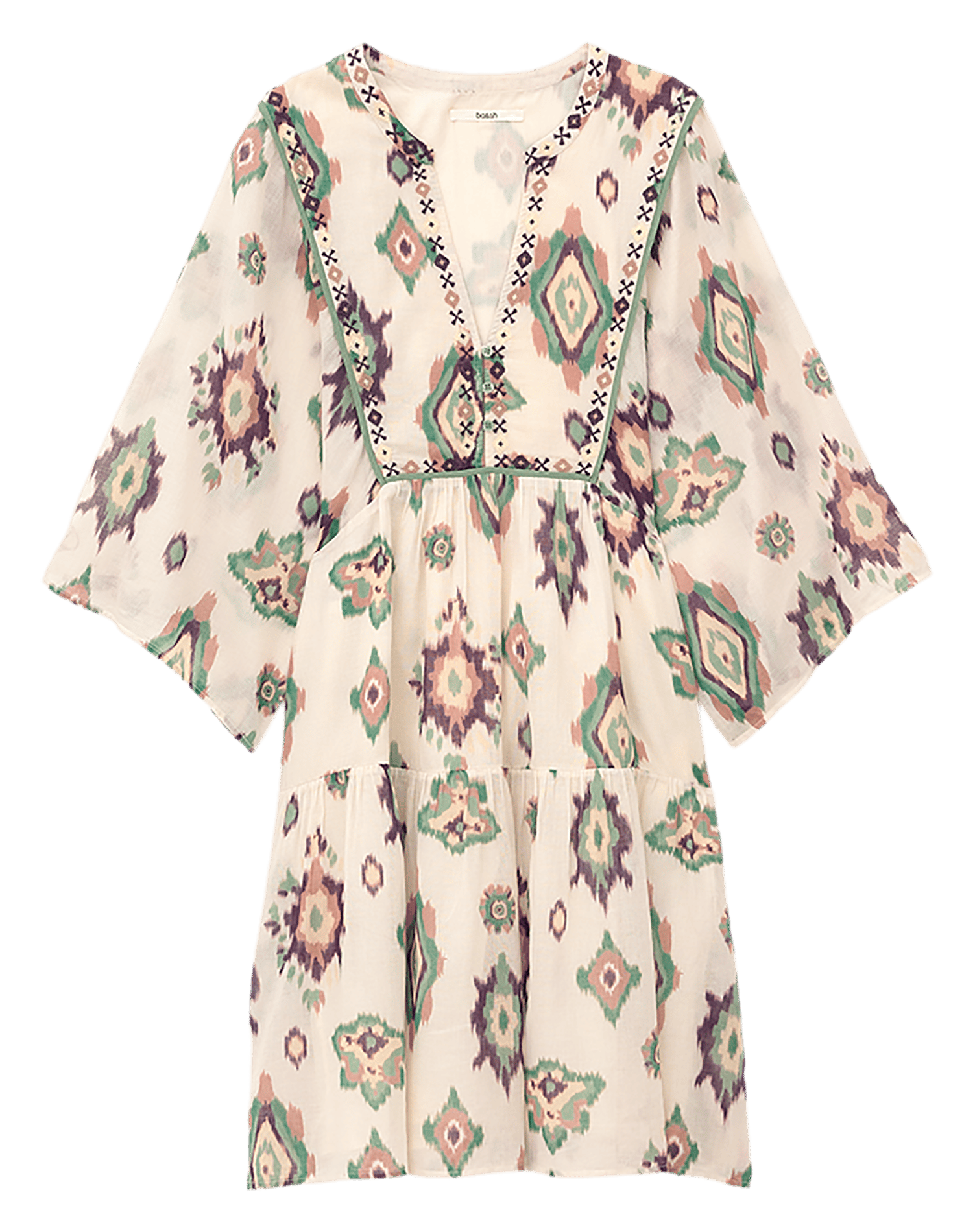 Korte jurk met V-hals Olalie BA&SH Beige