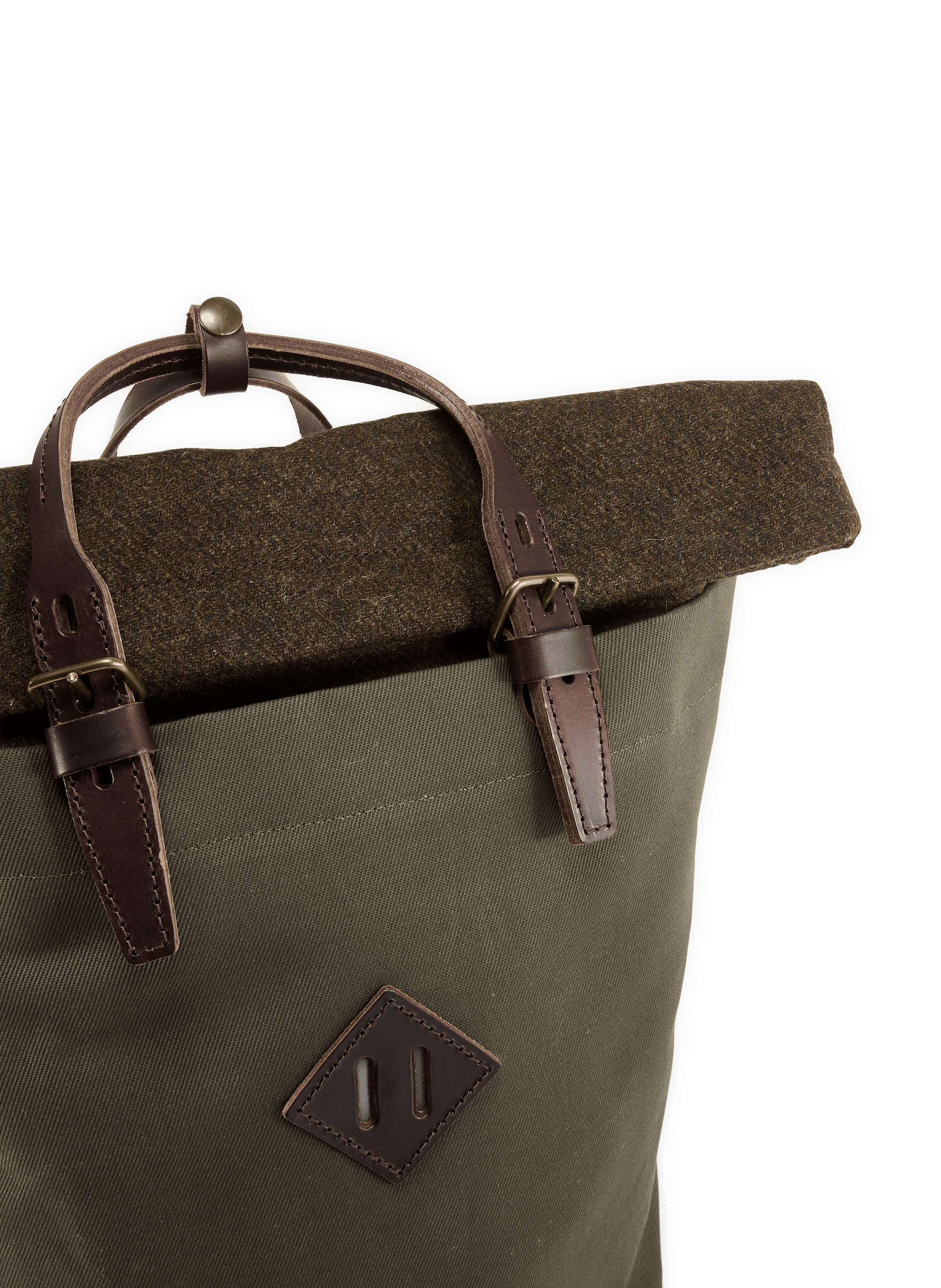 Woody backpack in cotton and leather BLEU DE CHAUFFE Khaki