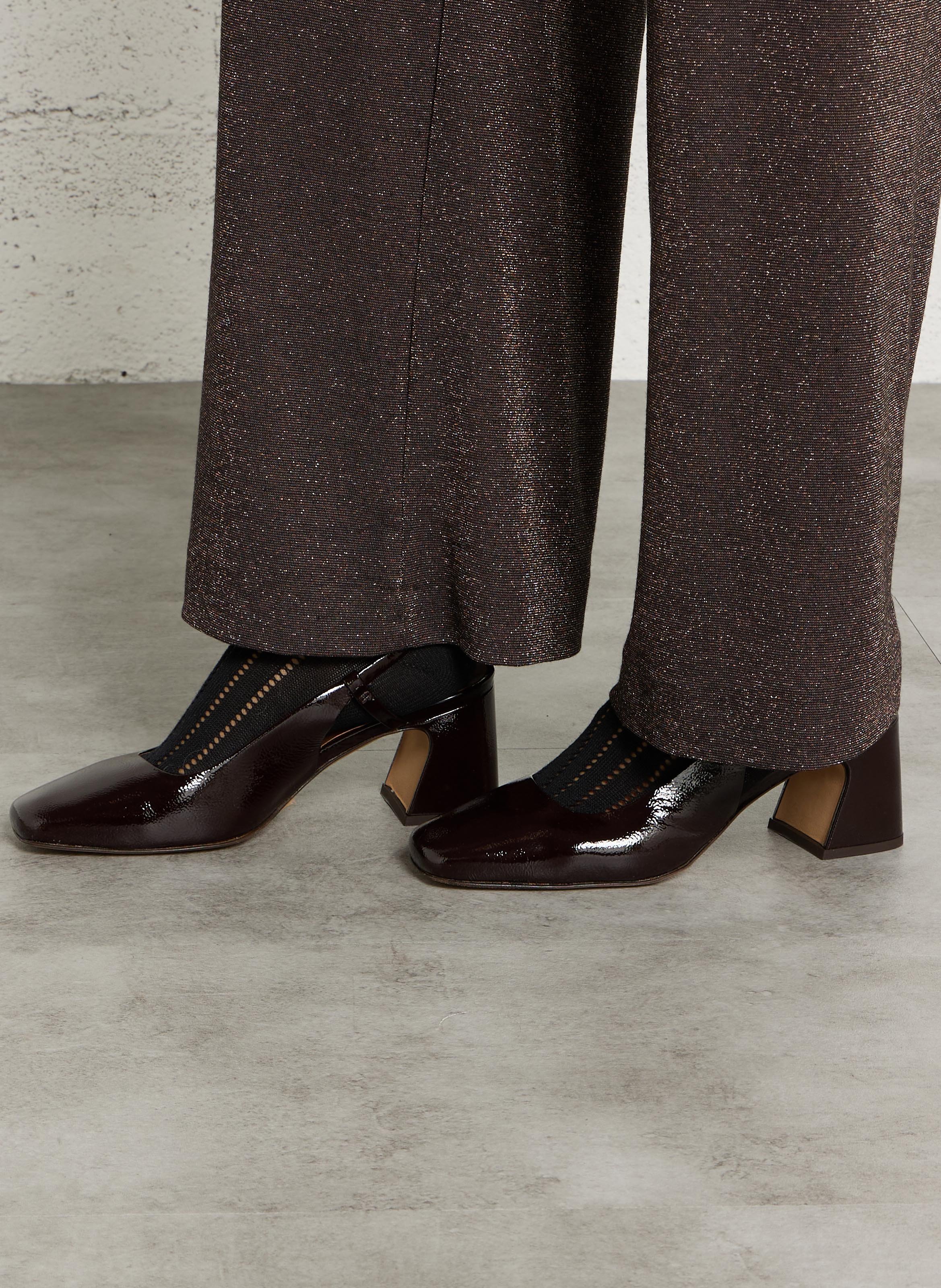 Maddie slingbackpumps van lakleer BOBBIES Bruin