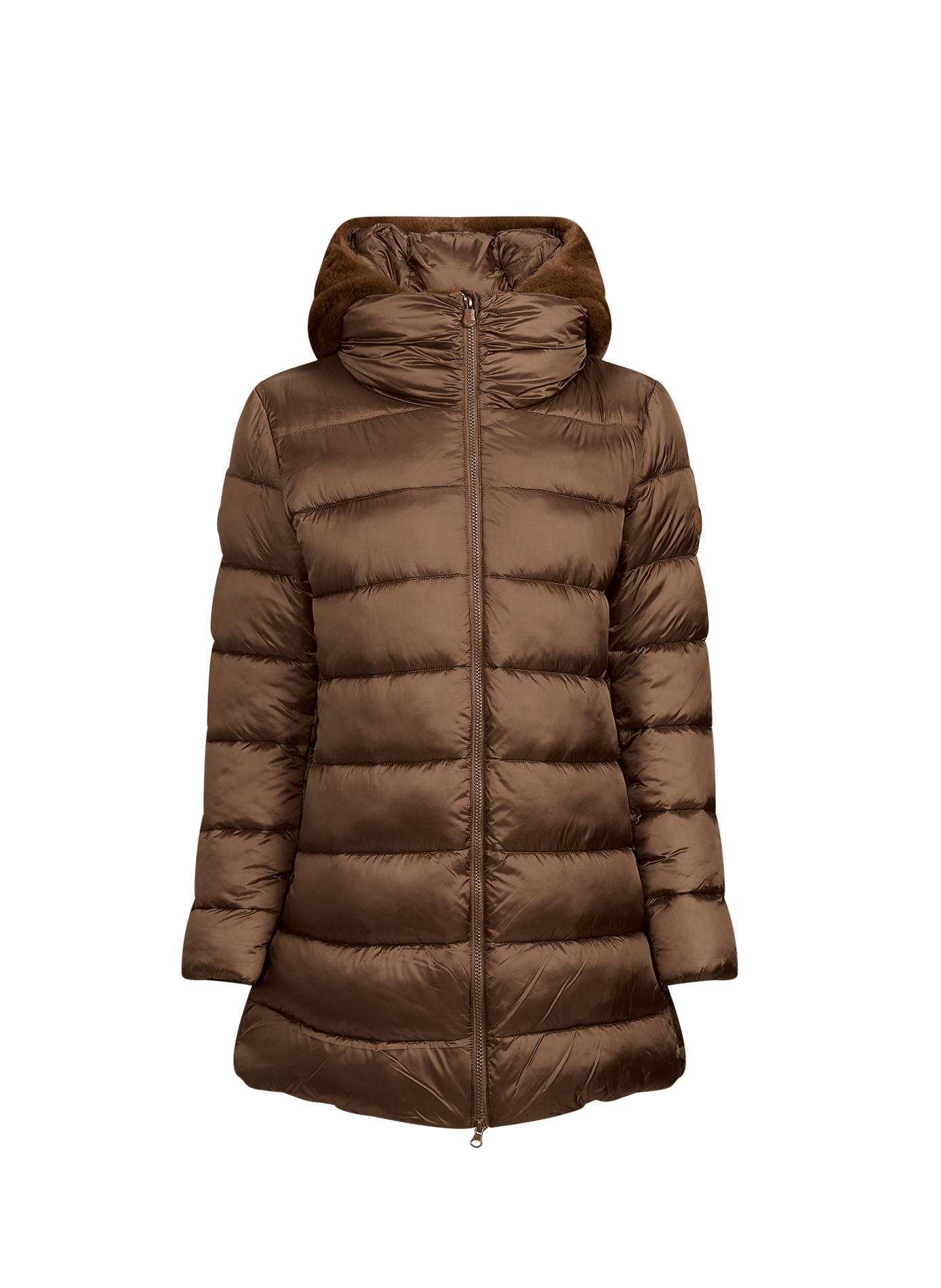 Gerade geschnittene mittellange Daunenjacke MATILDA SAVE THE DUCK Braun